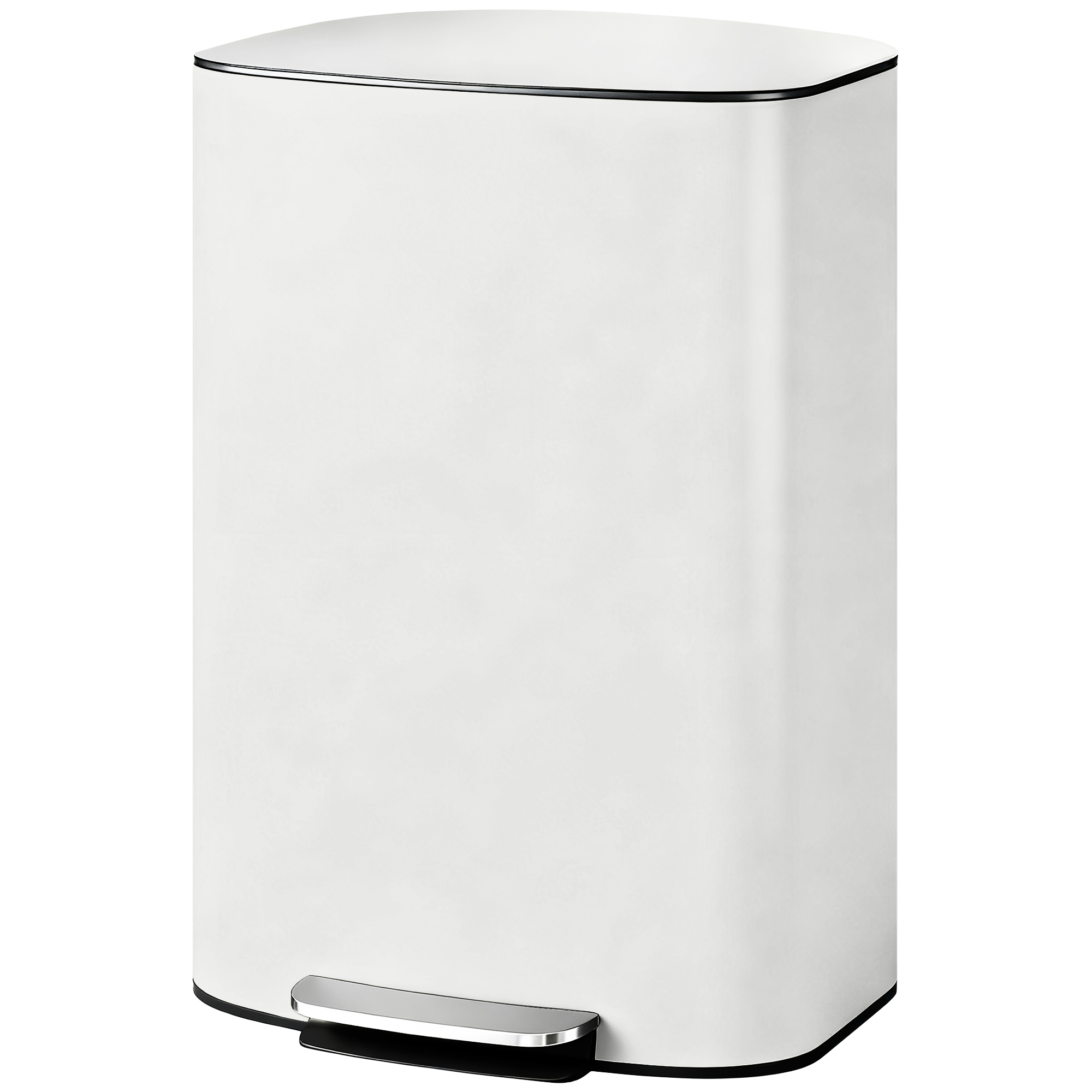 HOMCOM Poubelle cuisine 50L, poubelle à pédale, seau intérieur amovible, couvercle à fermeture douce, 45,1x36,5x62,6cm, crème