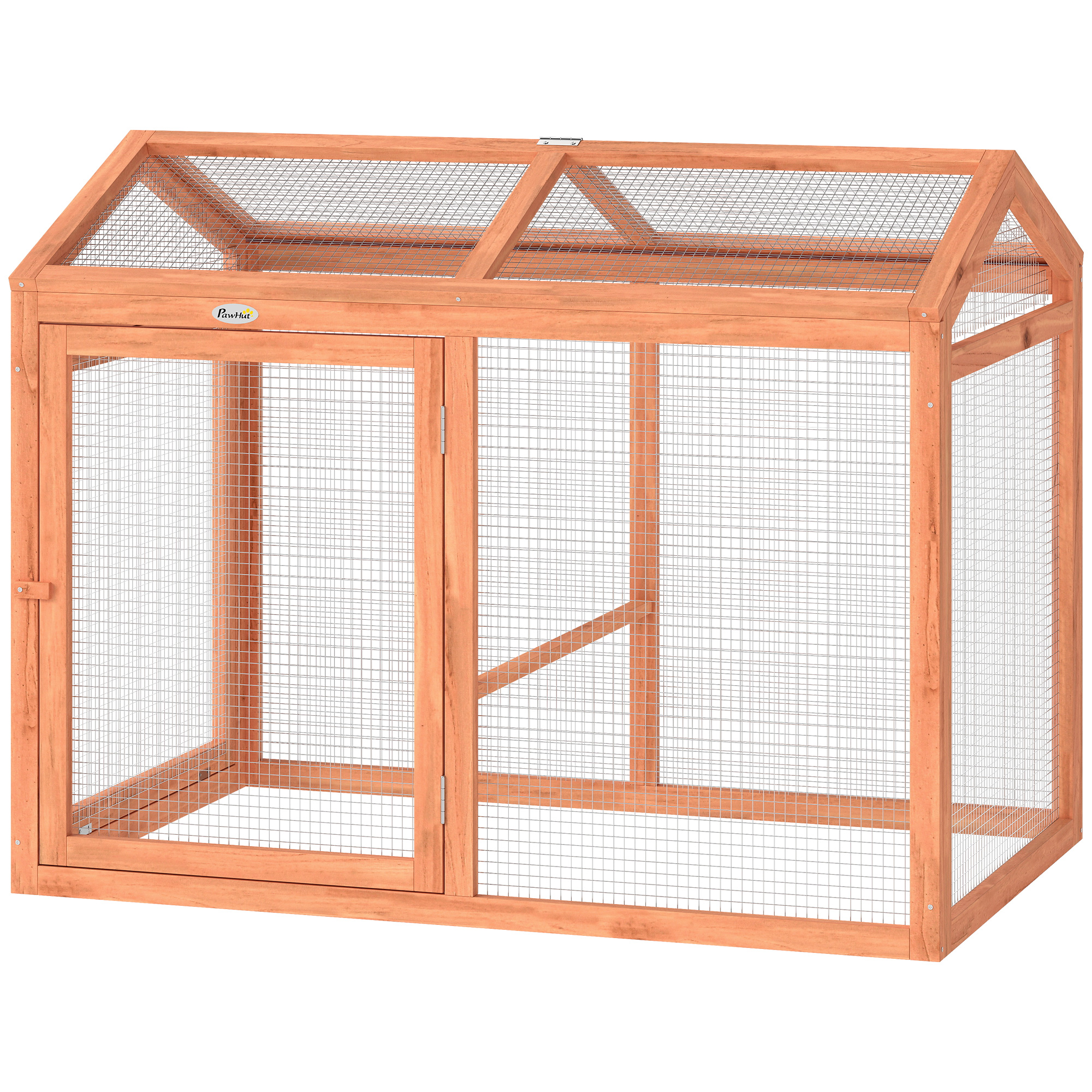 PawHut Poulailler en Bois Enclos Extérieur avec Perchoir et Doubles Portes, Poulailler modulable pour jardin