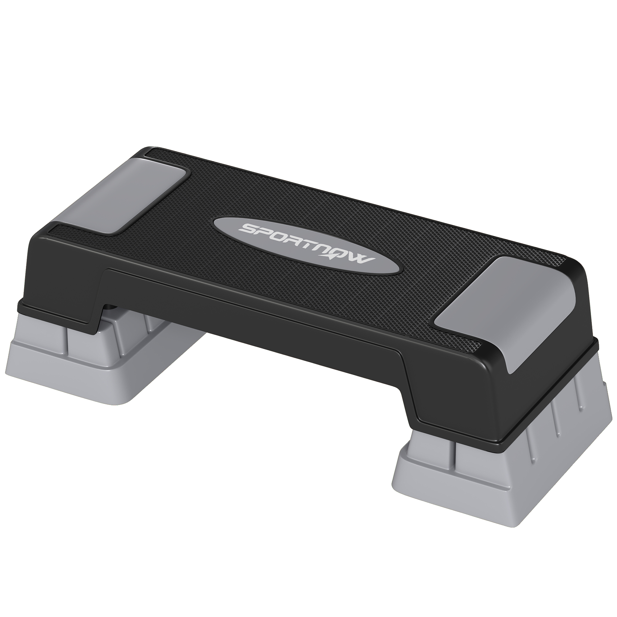 SPORTNOW Stepper Fitness Aérobic 3 Niveaux, Hauteur Réglable 12/17,5/22,5 cm, Surface Antidérapante, Charge 250 kg, Gris