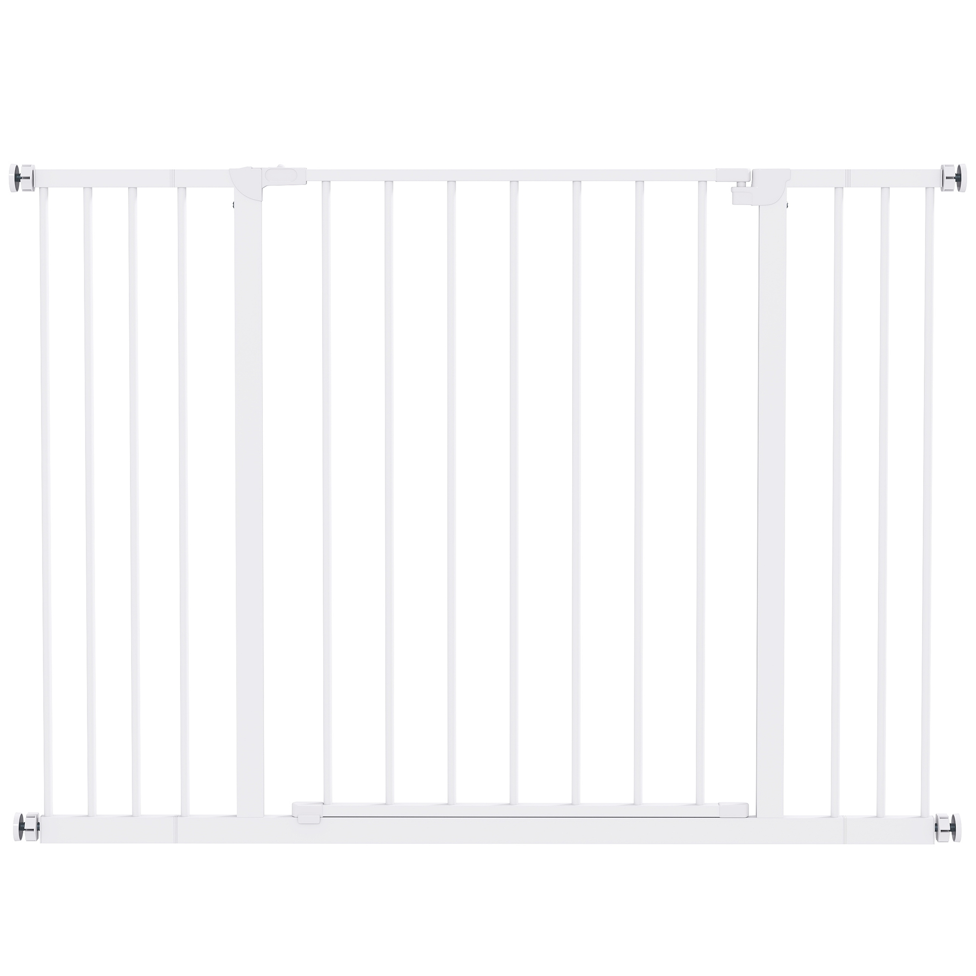 PawHut Cancellino per Cani di Sicurezza Estensibile da 76-107cm Montaggio a Pressione, Metallo e Plastica, Bianco