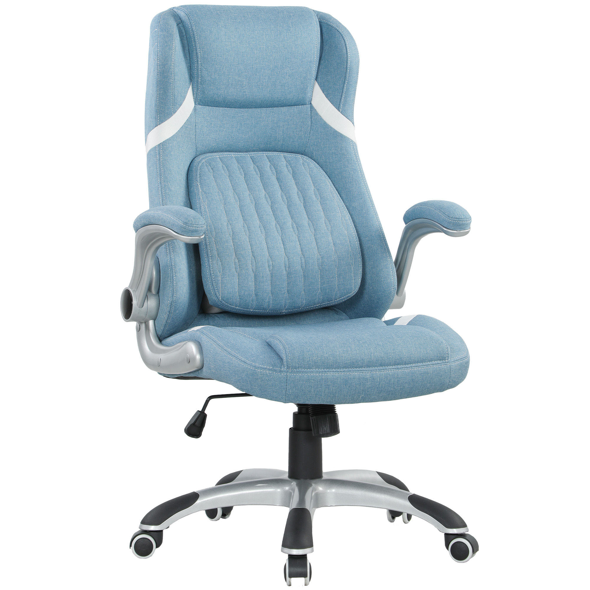 Vinsetto Linen-Look Office Chair, with Adjustable Height and Tension - Blue | Aosom Ireland