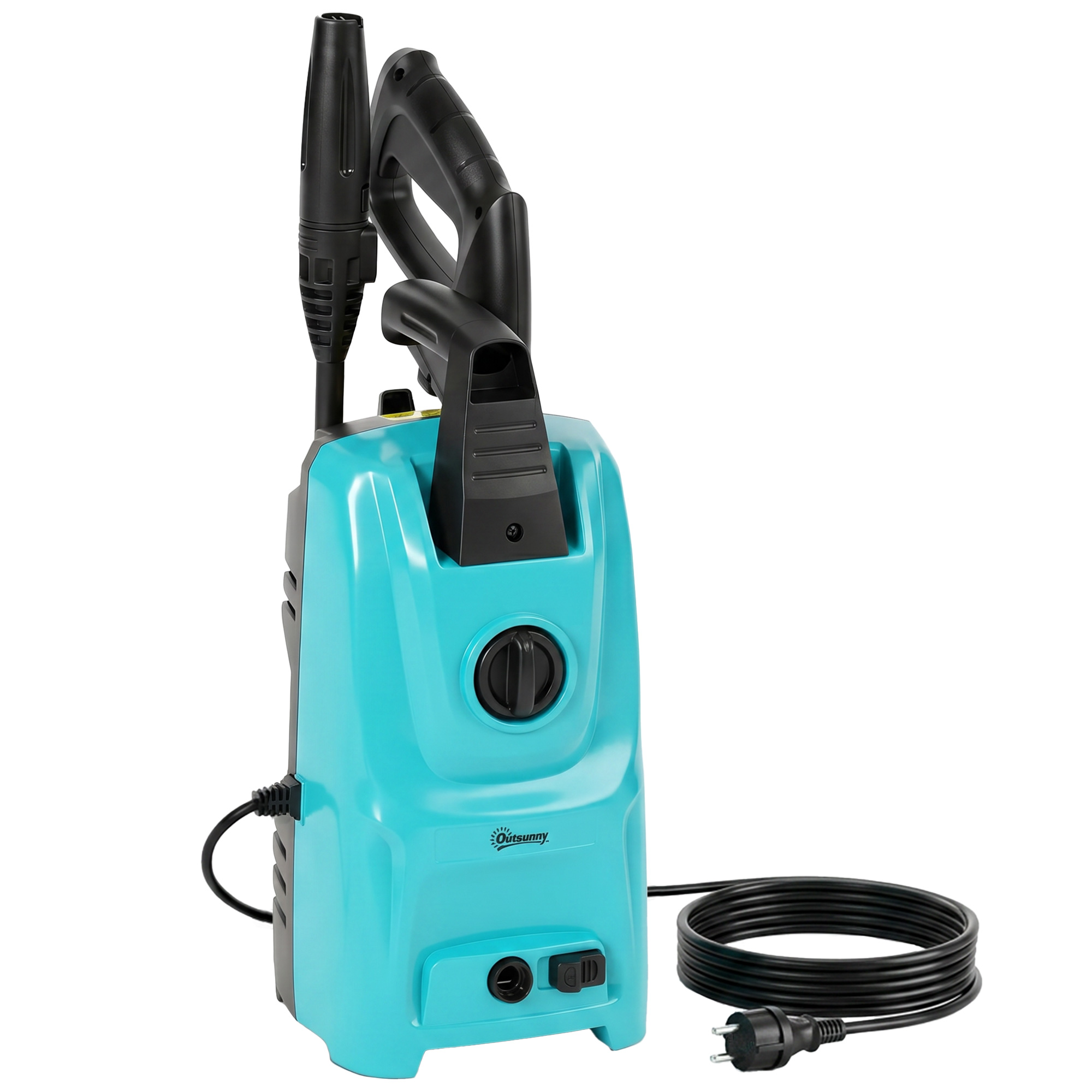 Outsunny Lavadora 1500 W, Pressão 120 Bar, Vazão 390 L/h, Lavadora Elétrica com Bocal Ajustável, Mangueira 6 m, Azul Aosom Portugal