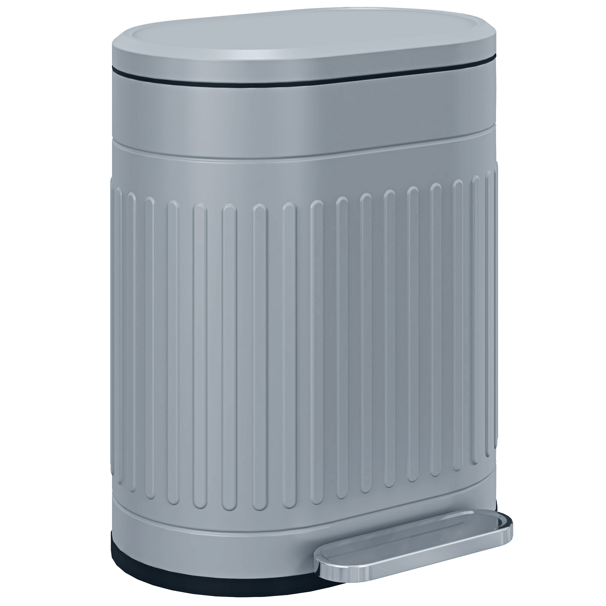 HOMCOM Mülleimer 20L Treteimer Abfalleimer mit Deckel und Fußpedal, Müllbehälter mit herausnehmbarem Inneneimer, Soft-Close-Funktion für Wohnzimmer, Büro, Grau, 36,5 x 31,2 x 45 cm Aosom