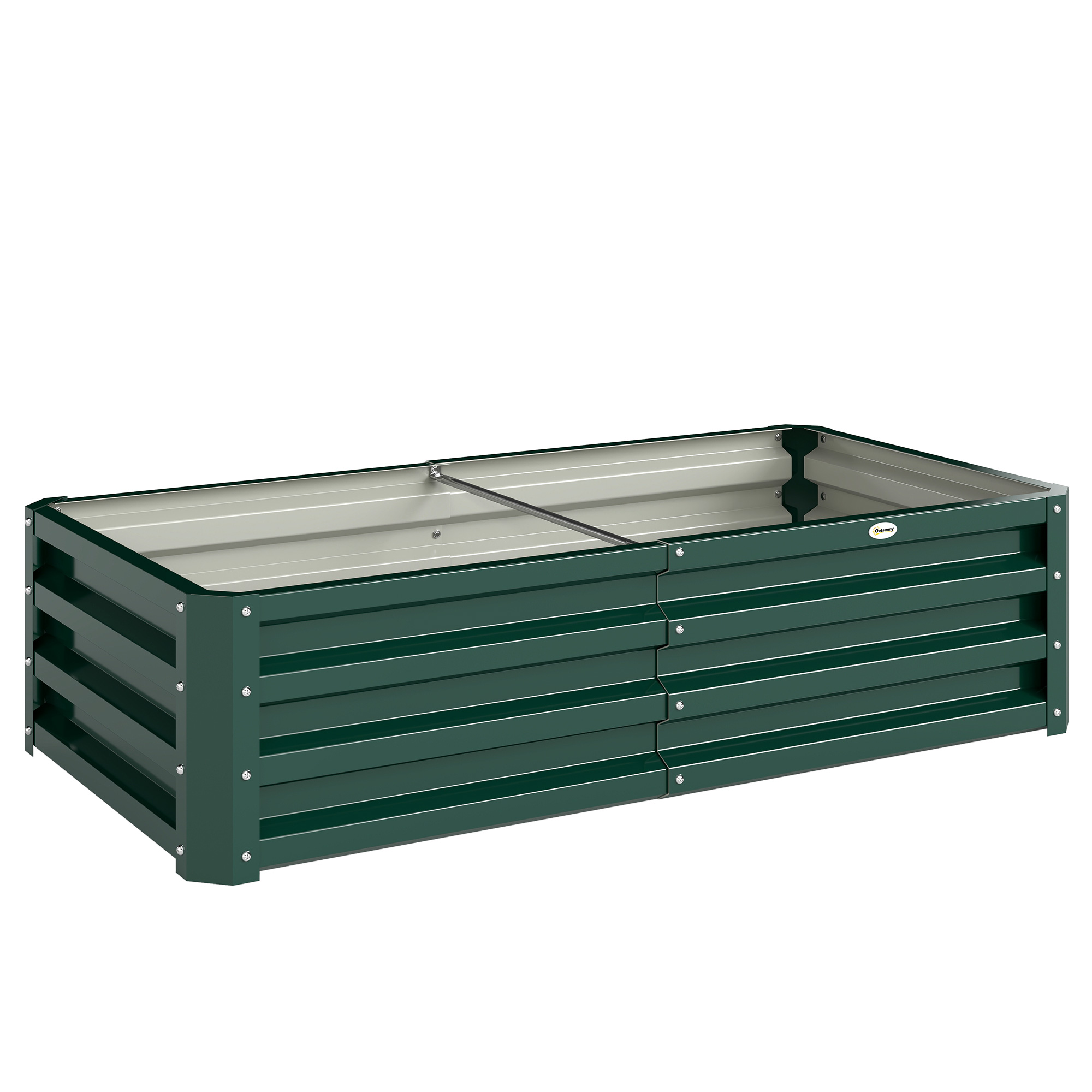 Outsunny Pat de Gradina Galvanizat Inaltat pentru Cultivare Legume Flori Plante Aromatice Cutie de Plantare Metalica Verde 120x90x30cm | Aosom Romania