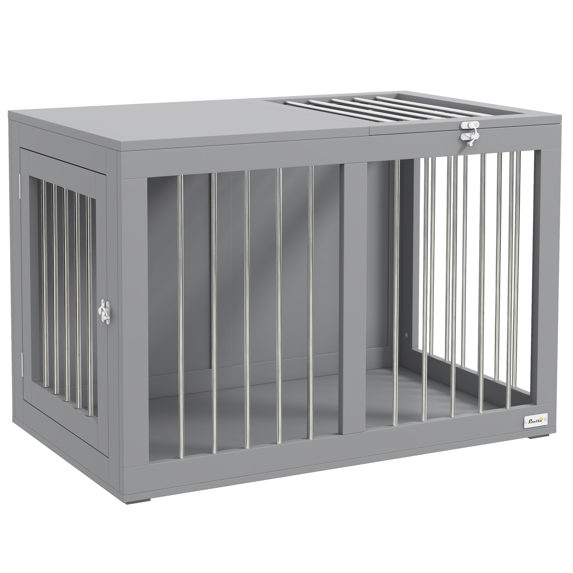 PawHut Hundebox für Zuhause, Hundehütte, für mittelgroße Hunde, Hundebox mit Türen, Hundehaus, Transportbox, 80 x 50 x 56,5 cm Aosom