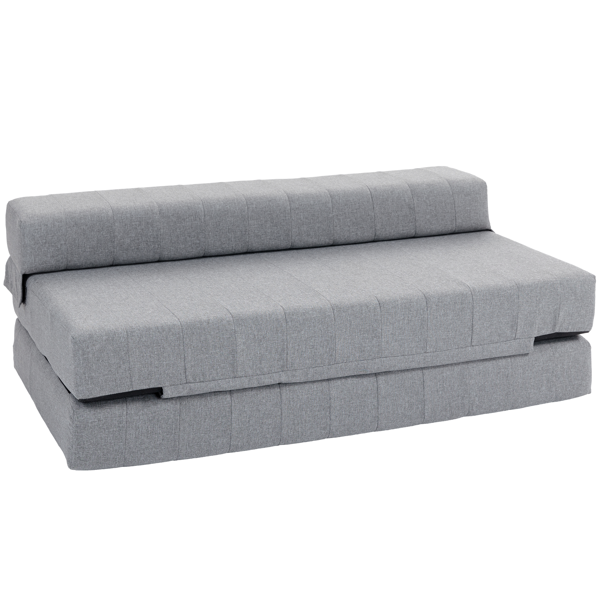 HOMCOM Poltrona Letto Pieghevole con Imbottitura Spessa, fino a 250 kg, 138x80x50 cm, Grigio