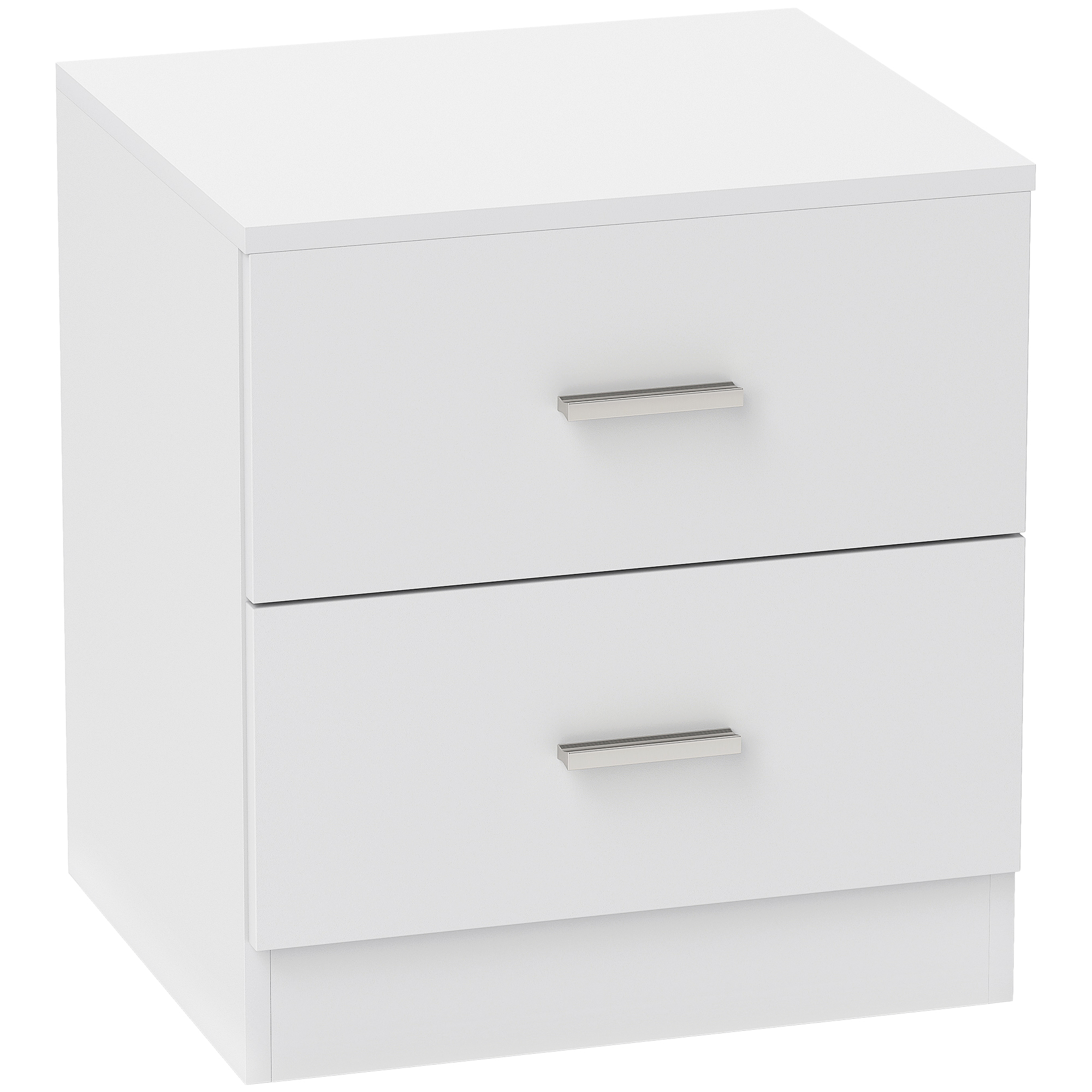 HOMCOM Mesilla de Noche 2 Cajones Mesita Auxiliar Salón Dormitorio Estructura Estable Carga 30 kg 45x39,5x49 cm Blanco | Aosom España