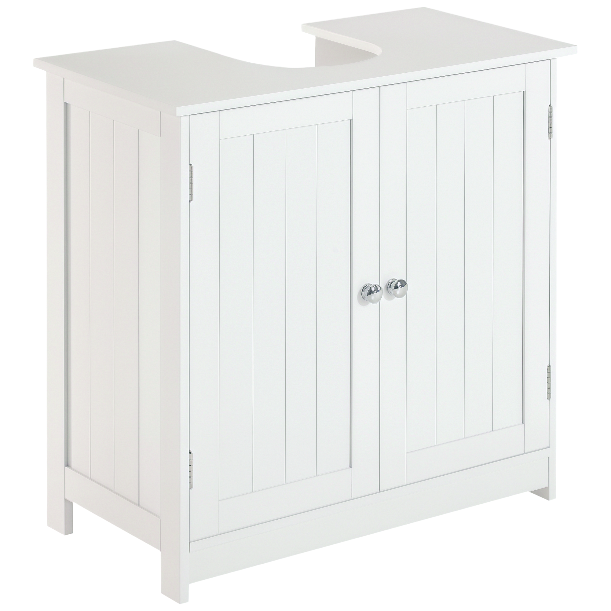 HOMCOM Mueble para Debajo del Lavabo o Fregadero Armario de Baño de Madera Armario de Almacenaje 60x30x60cm Blanco | Aosom España