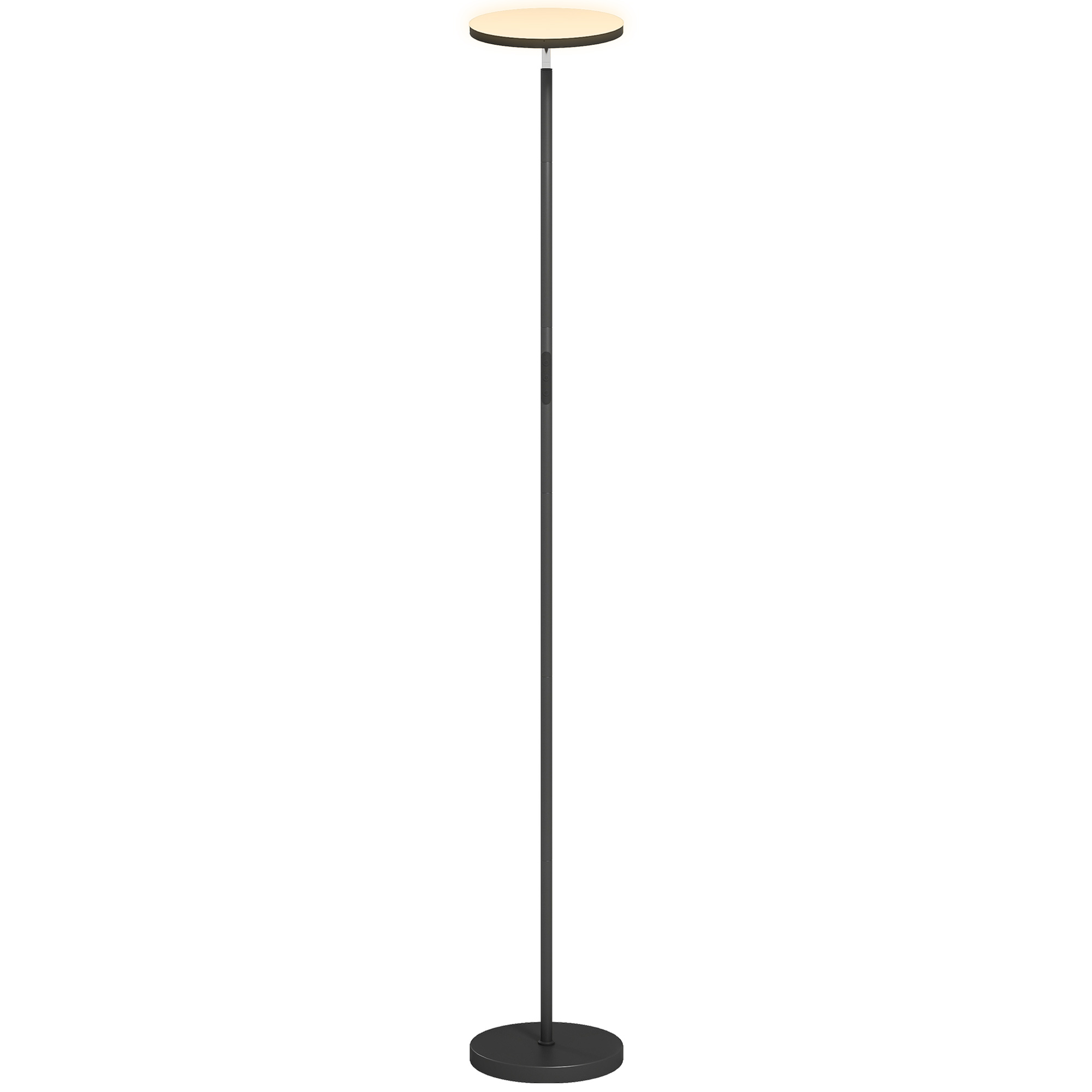 HOMCOM RGB Uplighter Lampadaire, lampe dimmable avec télécommande & contrôle tactile, tête pivotante 350°, Noir