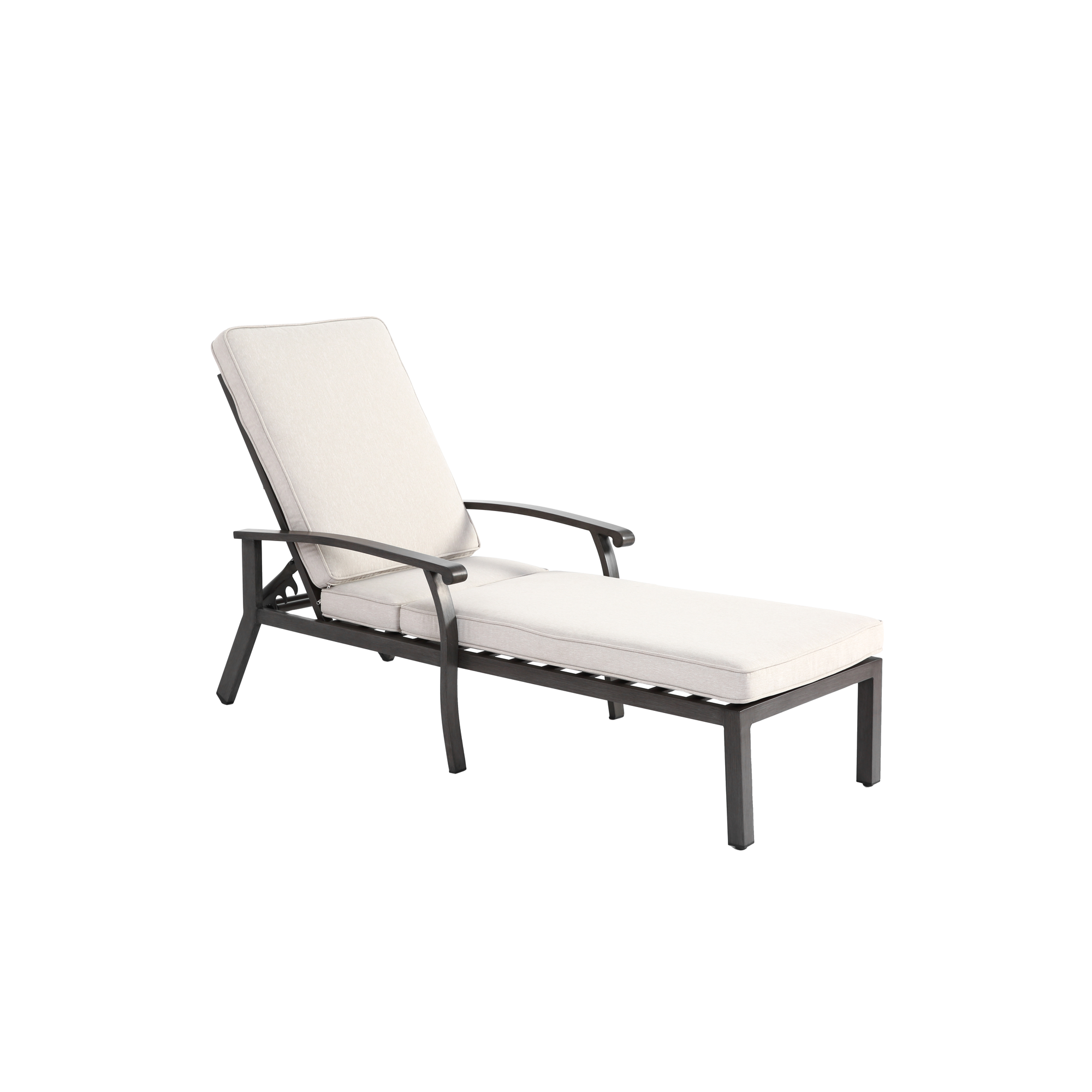 Silla lounge para patio con respaldo ajustable, 204x58x100/30 cm, Blanco | Aosom España