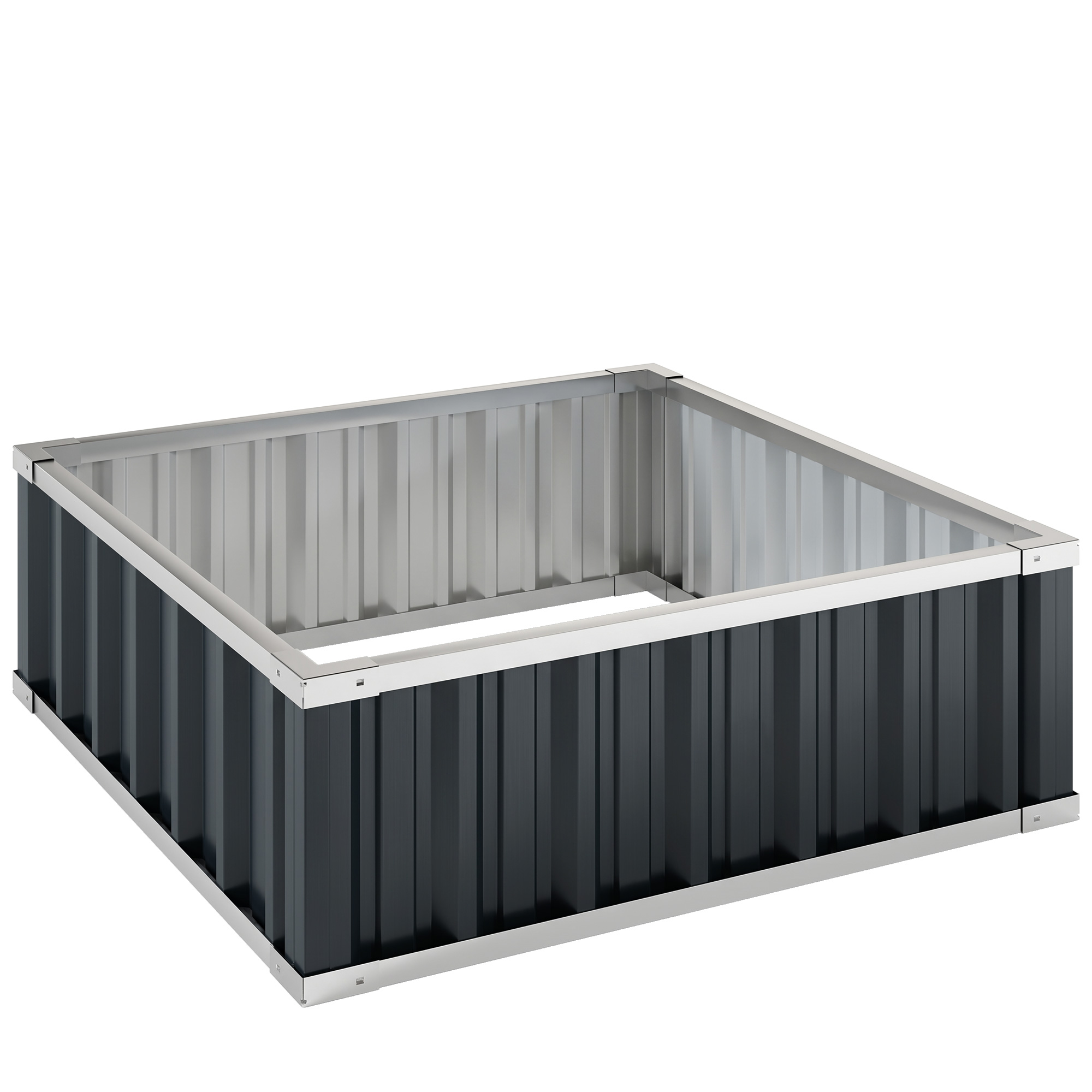Outsunny Letto per Orto Rialzato in Acciaio, Fondo aperto e Montaggio Senza Attrezzi, 90x90x30cm Aosom