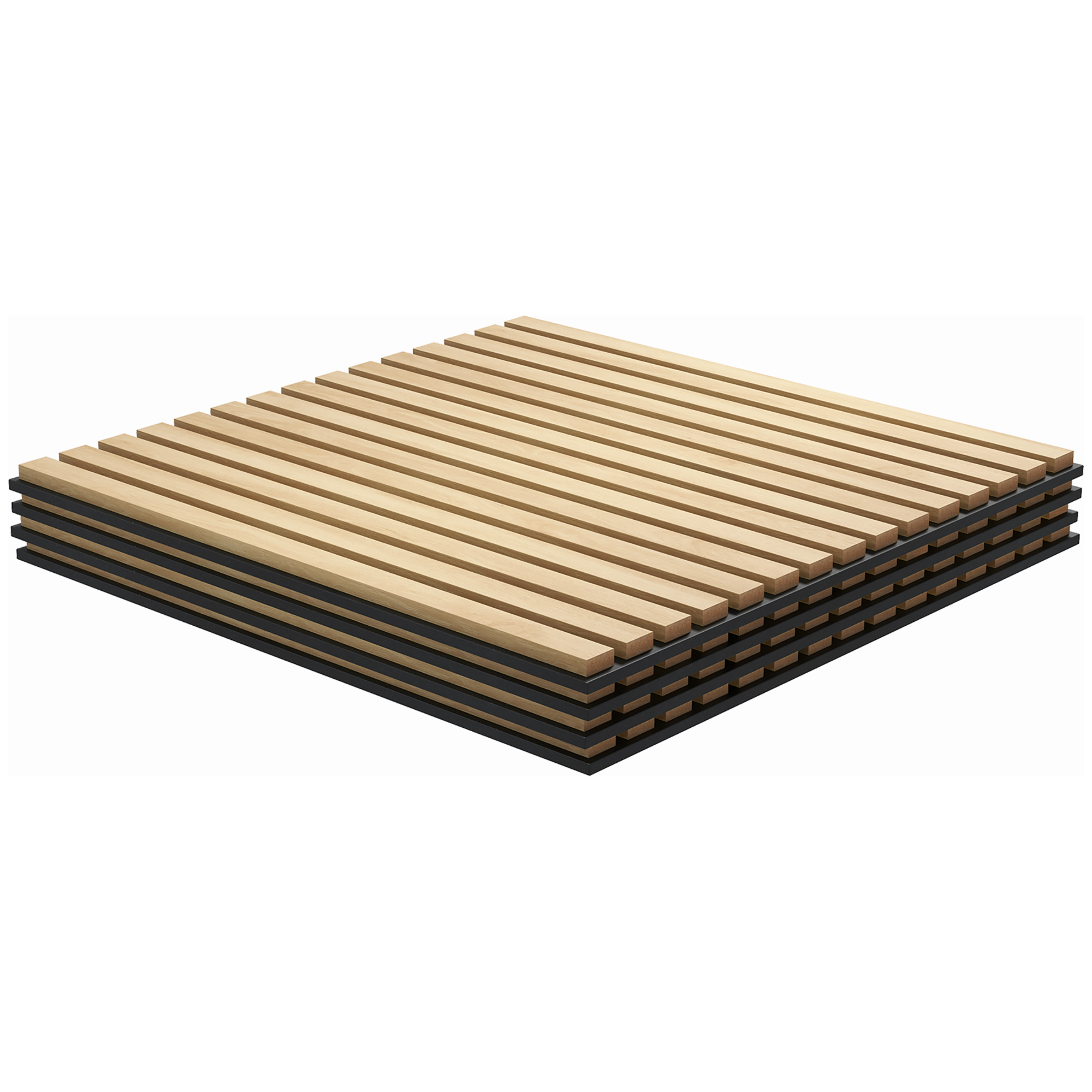 HOMCOM Akoestiekpaneel, geluidsabsorptie, doe-het-zelf lamellenwand, MDF & polyester, eenvoudige installatie, eiken