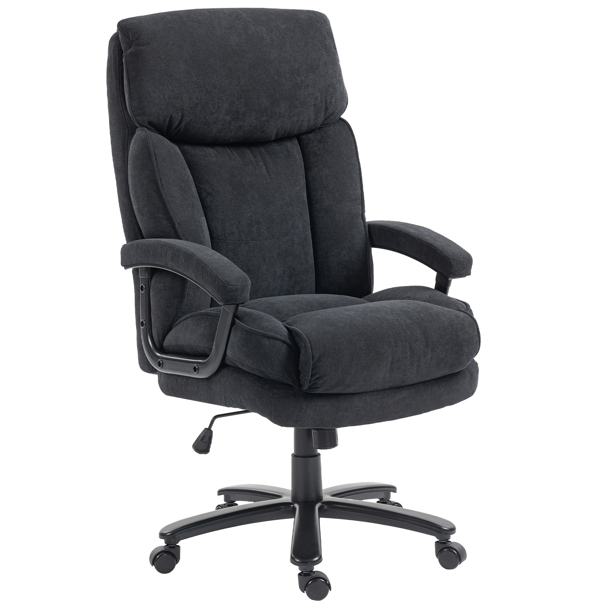 HOMCOM Fauteuil de direction ergonomique Chaise de bureau jusqu'à 200 kg aspect lin, dossier haut, HOMCOM Fauteuil de direction ergonomique Chaise de bureau jusqu'à 200 kg aspect lin, dossier haut,
