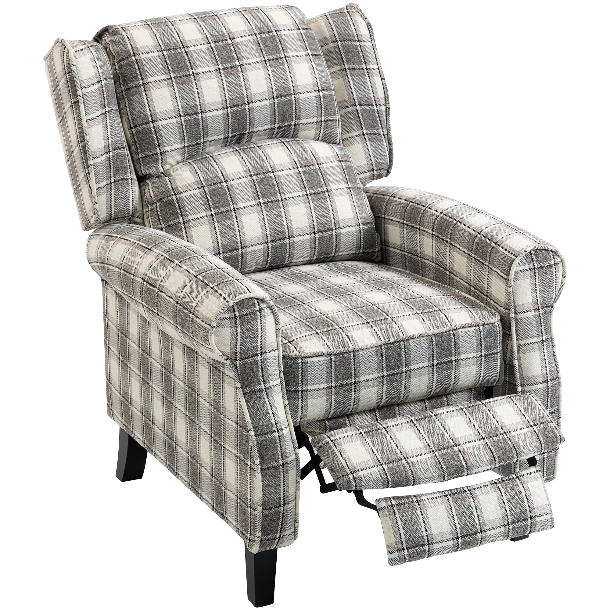 Homcom Grey And White 160° Reclining Armchair, With Footrest
