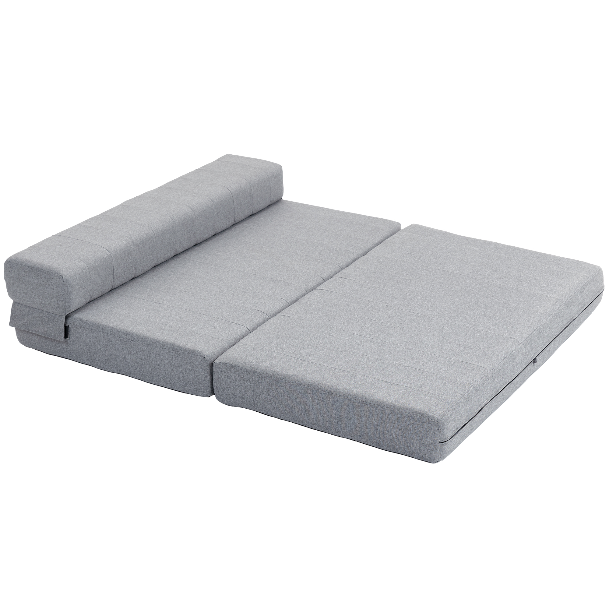 HOMCOM Opvouwbare Slaapbank met Verstelbare Rugleuning Ruimtebesparende Gastenbedstoel voor Kleine Woonkamer Tot 250kg Grijs 138x80x50cm | Aosom.nl
