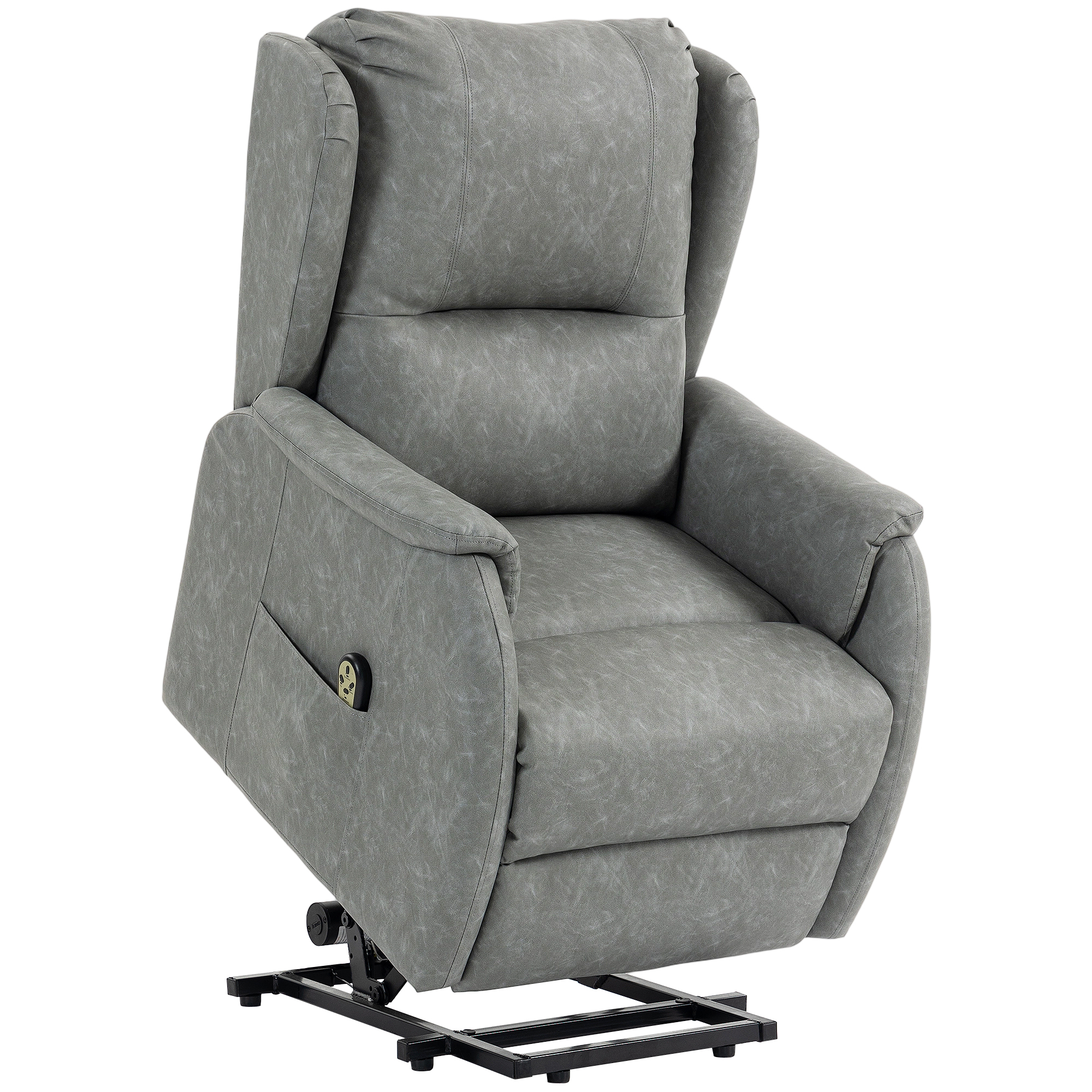 Homcom Grey Power Lift Recliner Chair, Dual Motor Electric Lift Chair For Elderly With Remote Control,