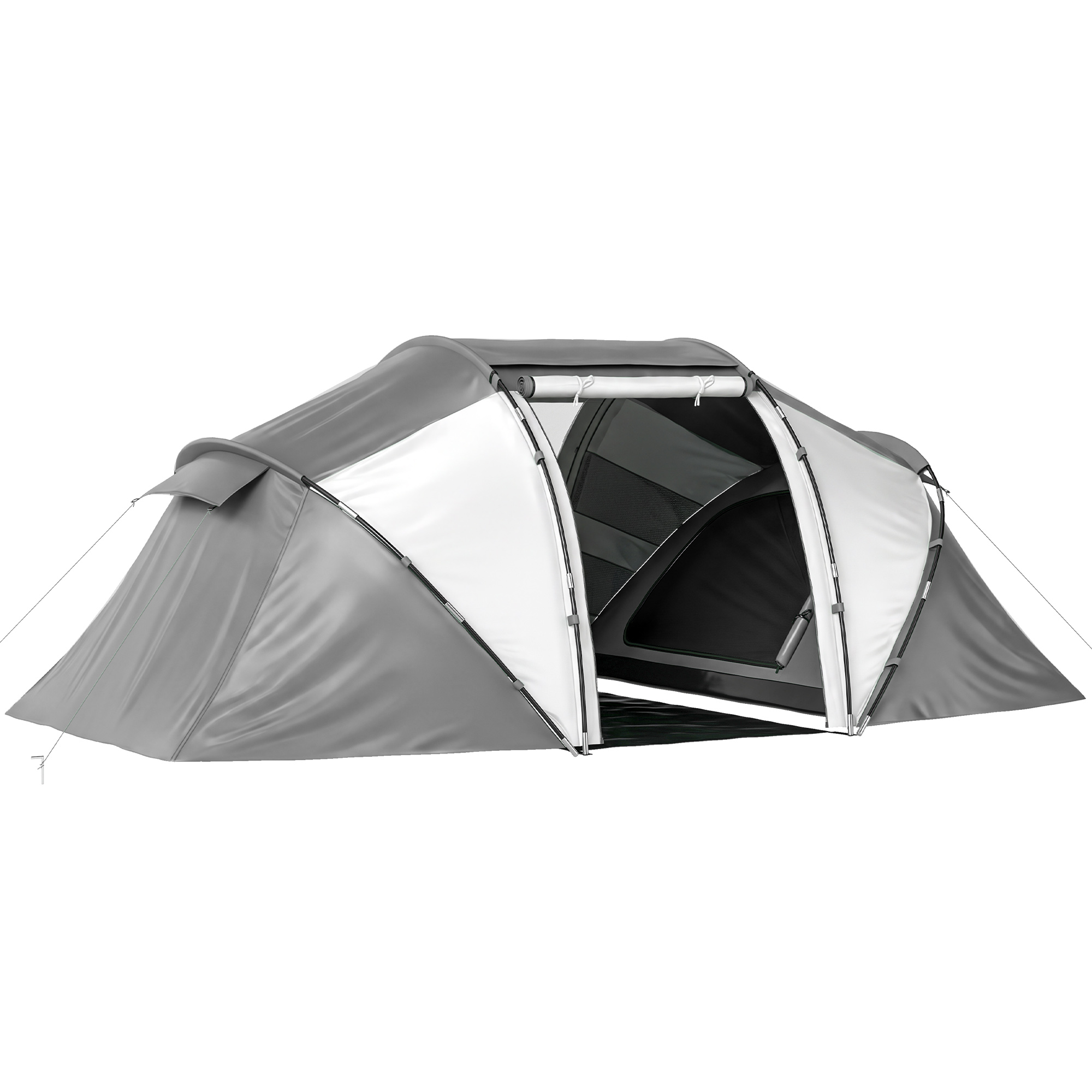 Outsunny 4-6 Man UV Protection Camping Tent - Charcoal Grey and White