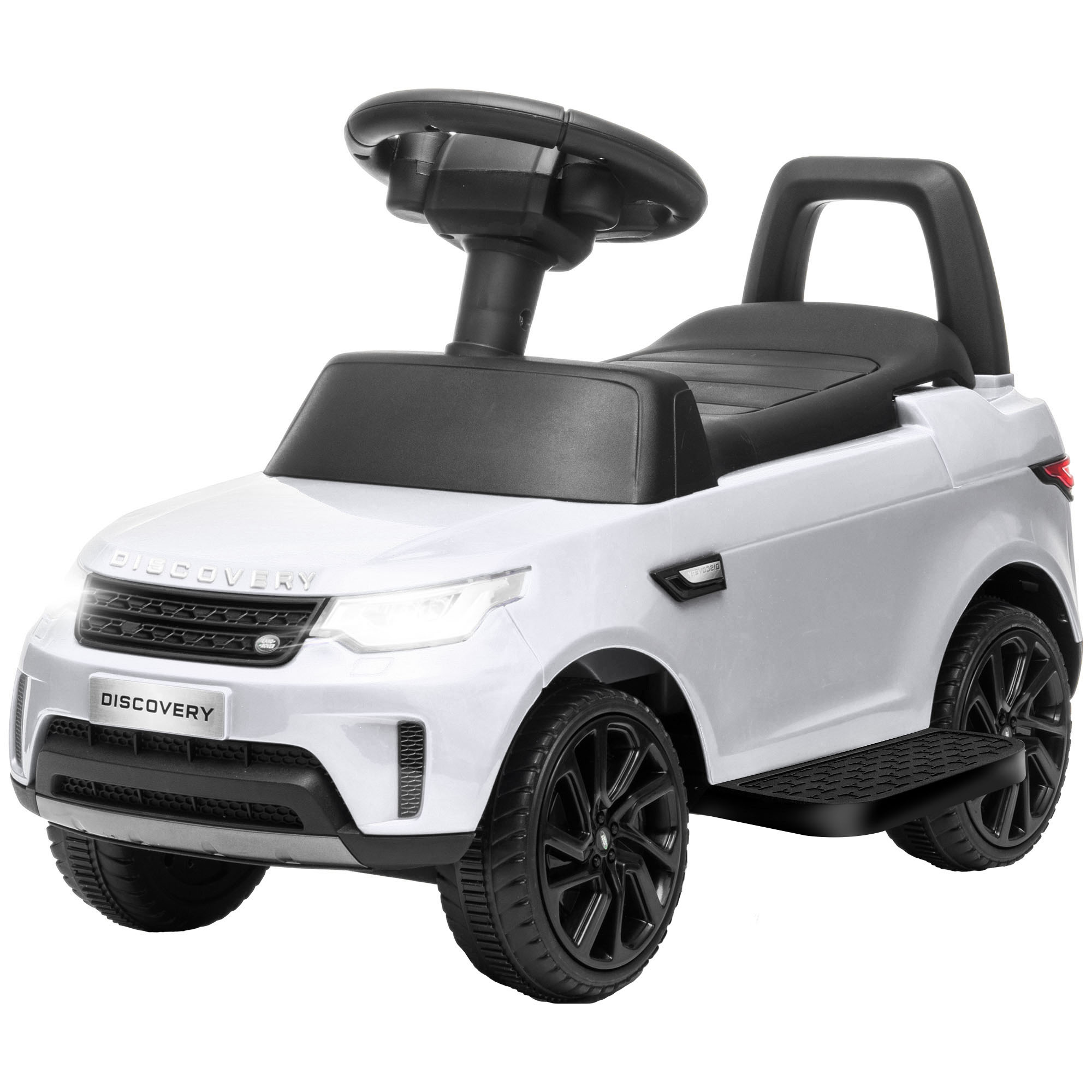 AIYAPLAY Elektrische kinderauto 6V, Land Rover, rij-/duwmodus, koplampen, muziek, Wit