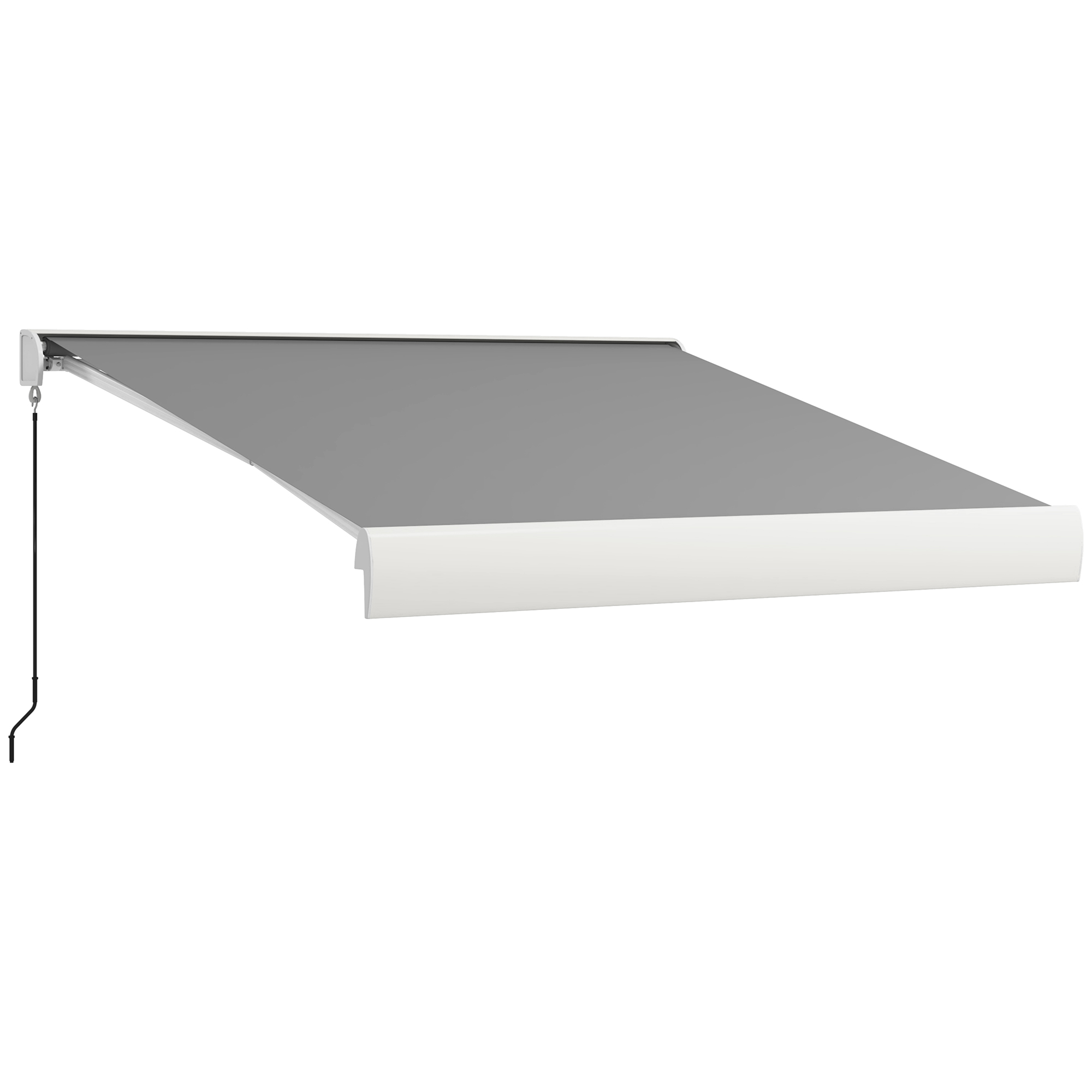 Outsunny Elektrische Zonnescherm met Afstandsbediening Handmatige Slinger Verstelbare Hoek 295x250 cm Lichtgrijs UV Bescherming | Aosom.nl