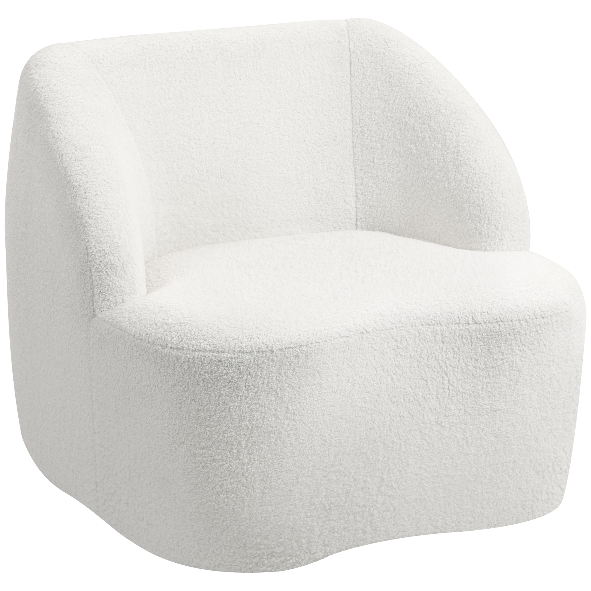 HOMCOM Moderne fauteuil met fleece-bekleding, knusse fauteuil voor woonkamer, slaapkamer, thuiswerkplek, crème wit