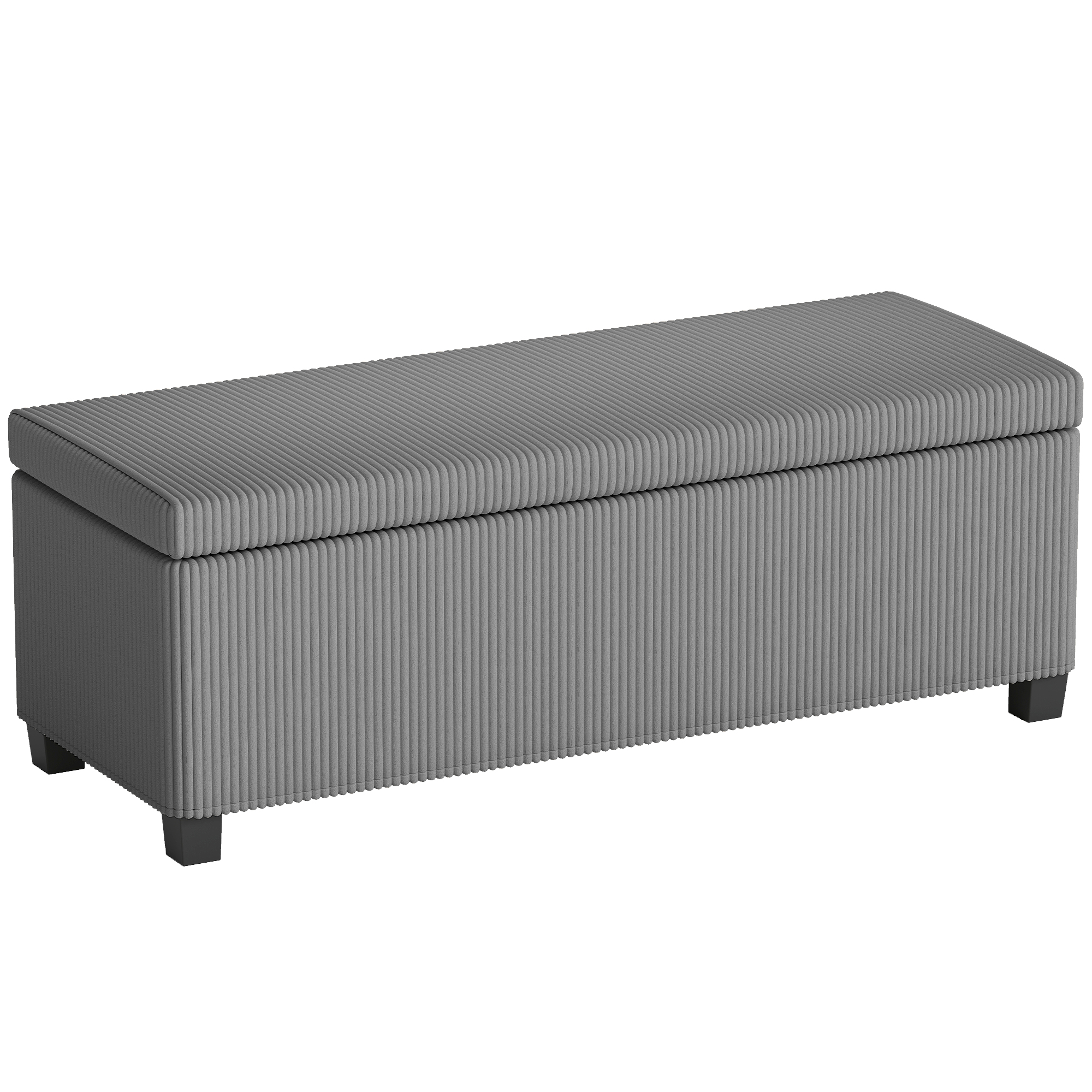 HOMCOM Opbergbank Gestoffeerd 112x42x40 cm Cordbekleding Verborgen Opbergruimte 84 L Draagvermogen 220 kg Slaapkamer Woonkamer | Aosom.nl