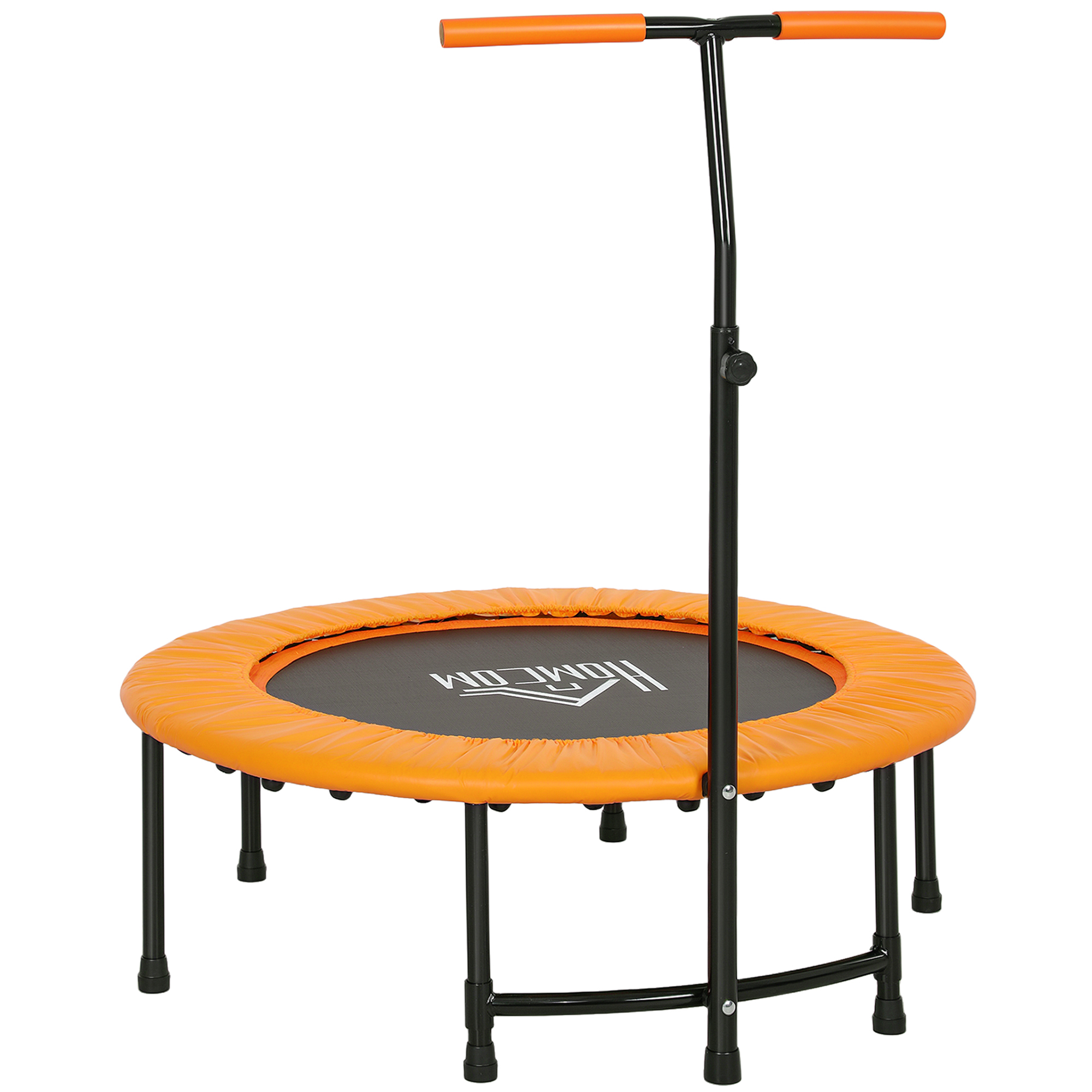 HOMCOM 40" Fitness Trampoline with Adjustable Handle, Rebounder Trampoline Mini Jumper for Indoor Exercise Workout, Support Up to 100kg, Orange