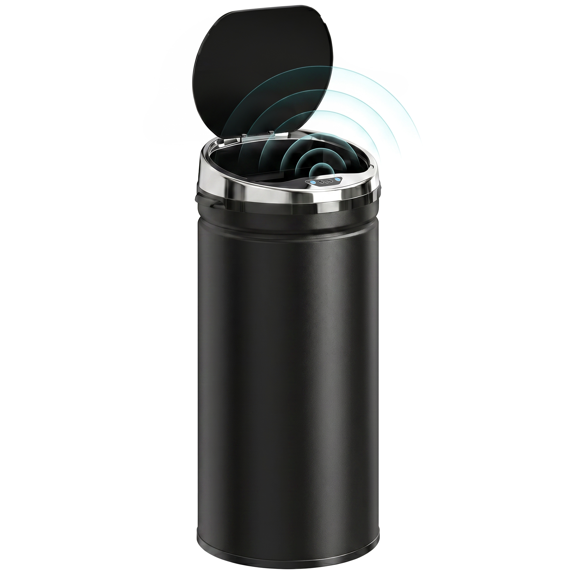 HOMCOM 42L Stainless Steel Sensor Trash Can W/ Bucket-Black   Aosom UK
