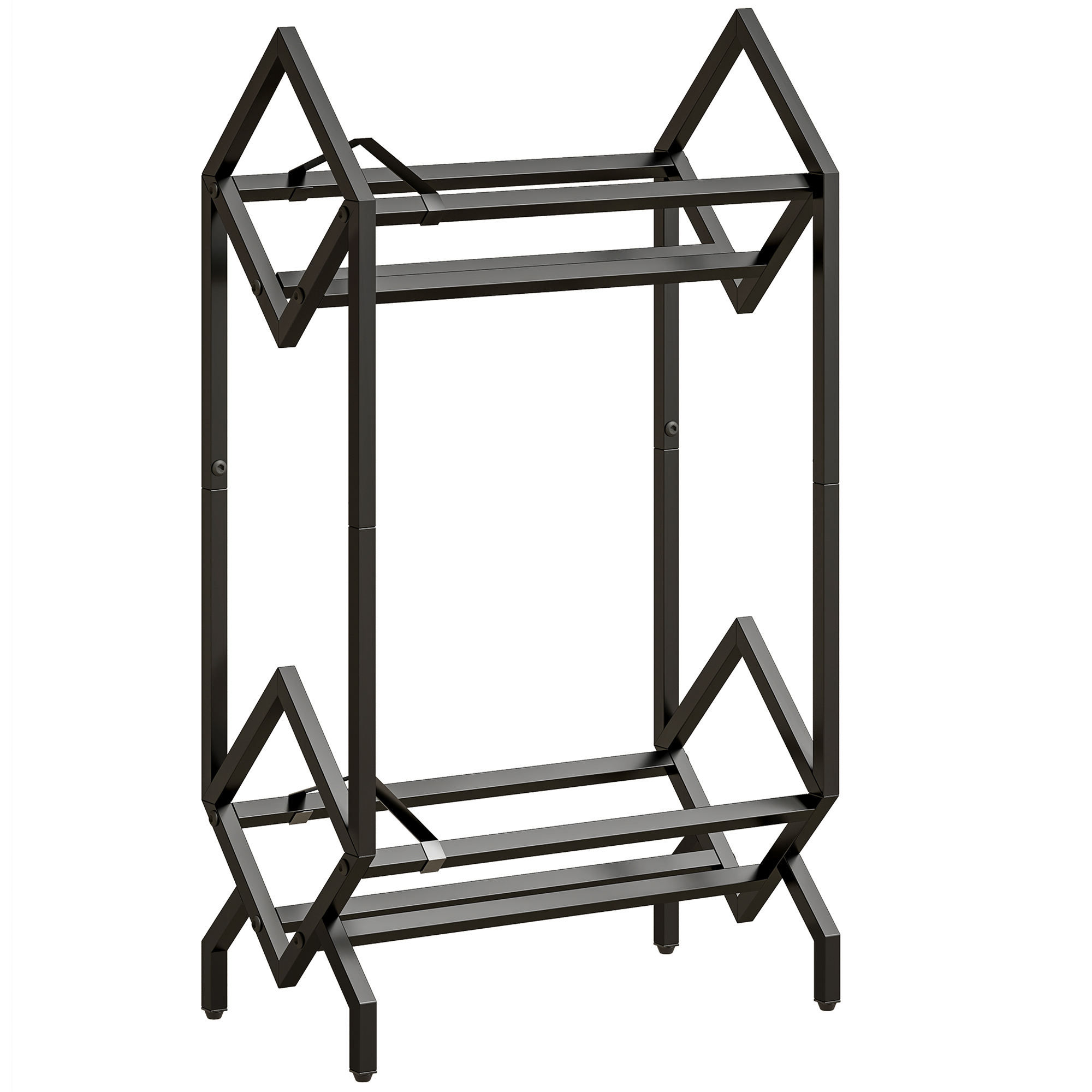HOMCOM Organizator CD-uri pentru 50 CD-uri, Organizator Viniluri 2 Niveluri din Metal pentru DVD-uri, Cărți, Albume, Negru | Aosom Romania
