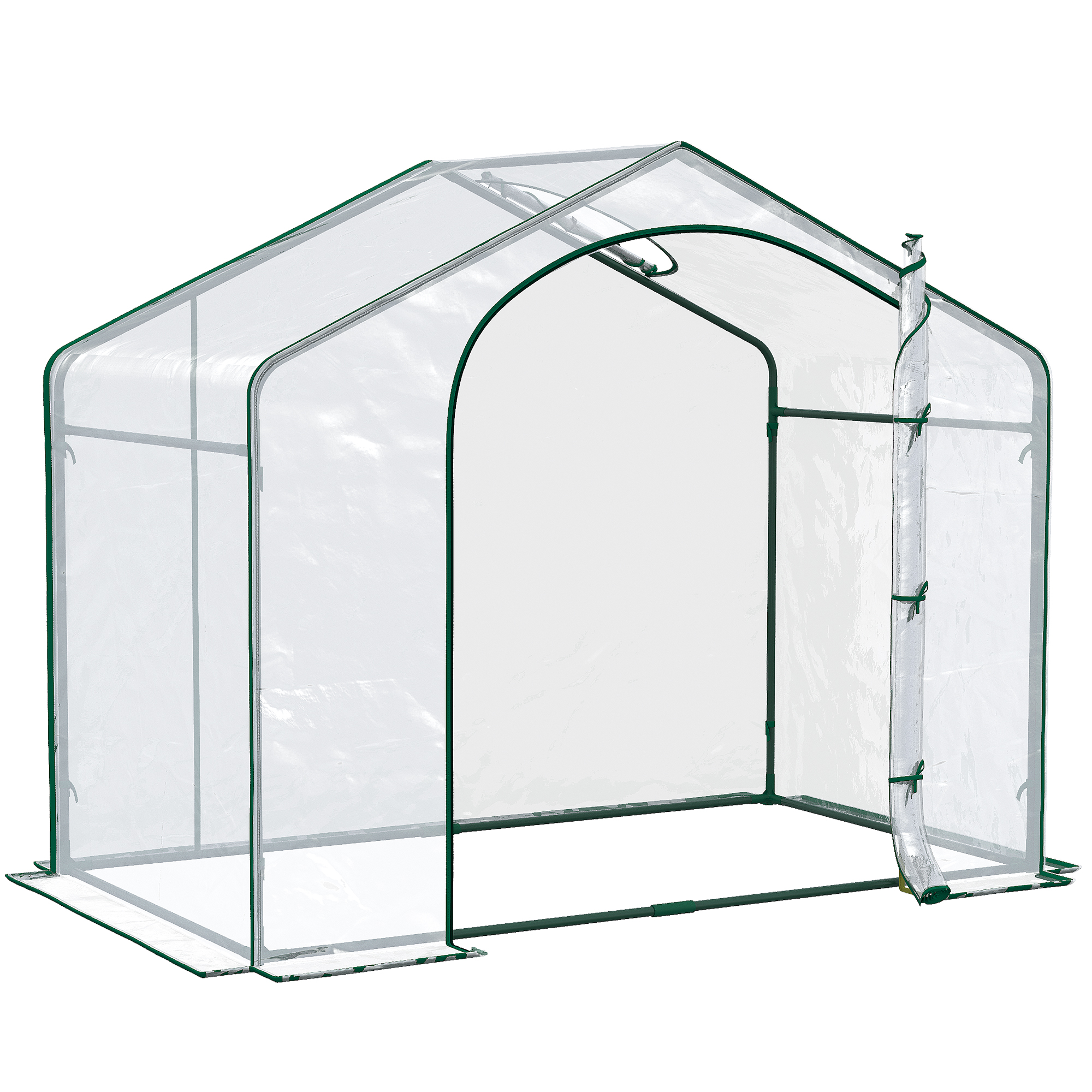 Outsunny Sera Cabina Portabila 6' x 3' x 6', Folie PE, Sera de Gradina cu Cadru de Otel, Usa cu Fermoar, Aerisire Superioara, pentru Flori, Legume, Puieti, Plante Tropicale, Verde | Aosom Romania