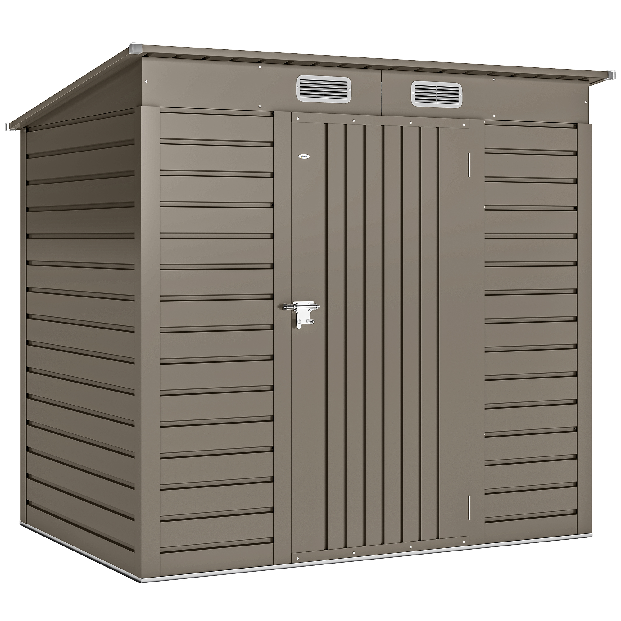Outsunny 4x6ft Metal Garden Shed with Lockable Door, Galvanised Steel Outdoor Storage Shed, Weather Resistant Tool Storage House for Garden & Backyard, Grey   Aosom UK