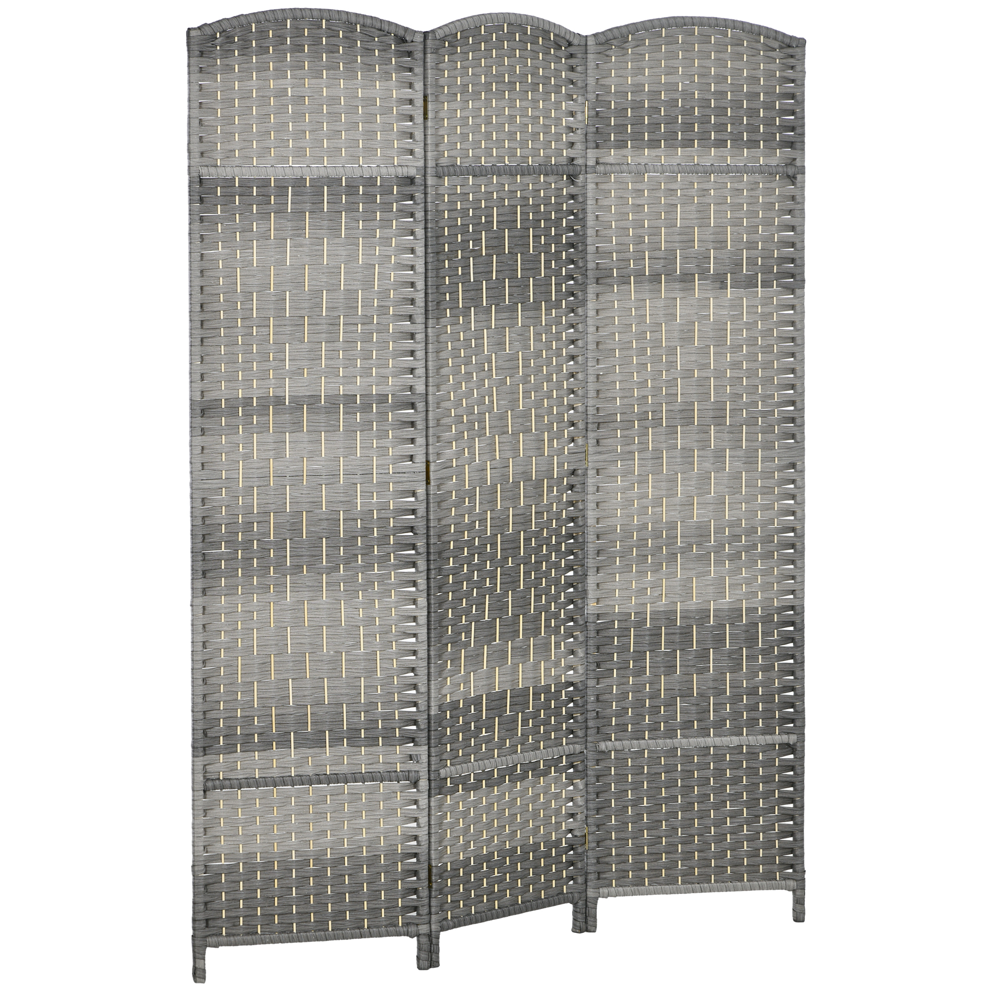 HOMCOM Paravent aus Holz, 3 Paneele, 135 x 180 cm, faltbarer Raumteiler für Wohnzimmer, Schlafzimmer, Zuhause, grau Aosom