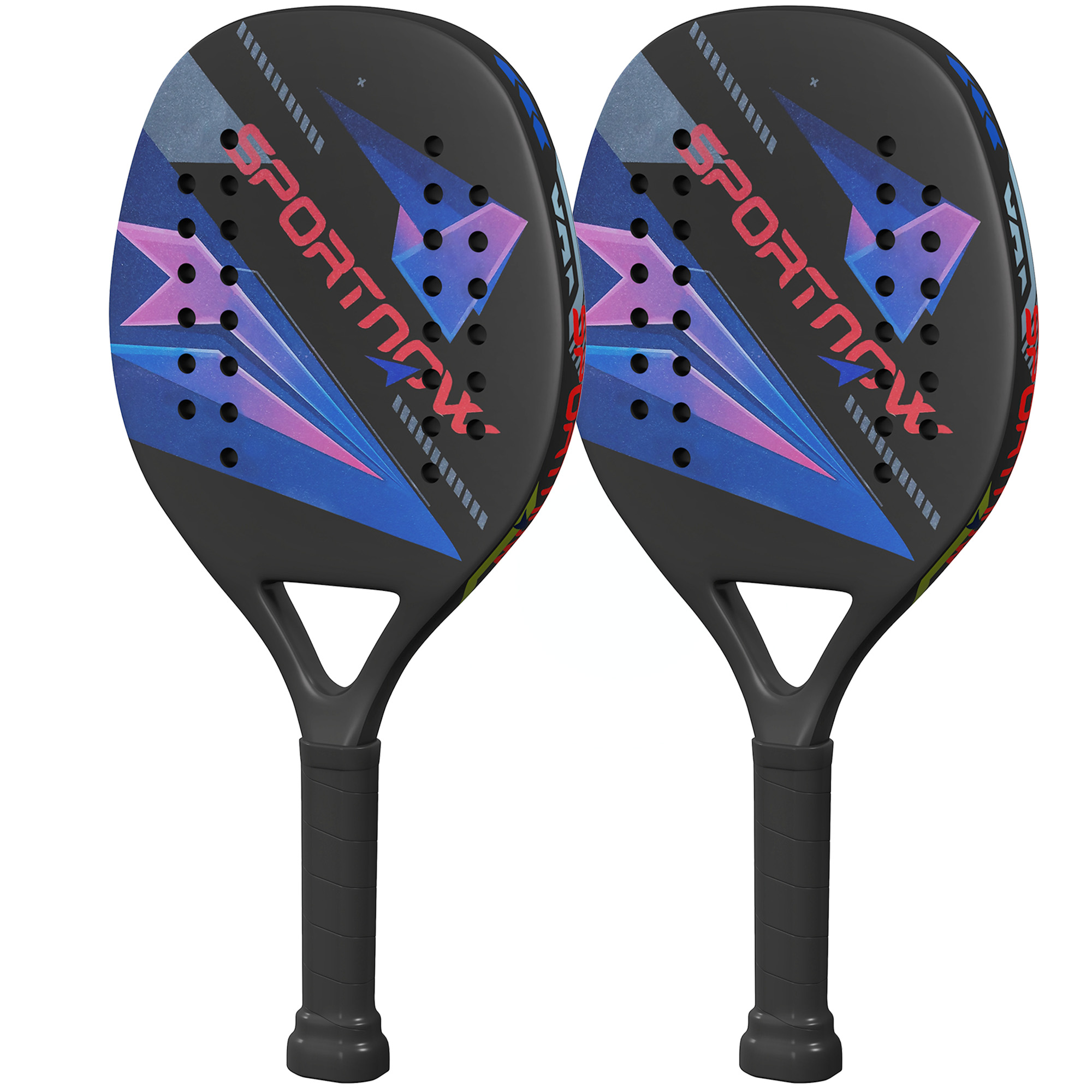 SPORTNOW Conjunto de Pás de Pickleball com 2 Pás, Superfície em Fibra de Carbono, Cabo Antiderrapante, Bolsa para Indoor & Outdoor Aosom Portugal