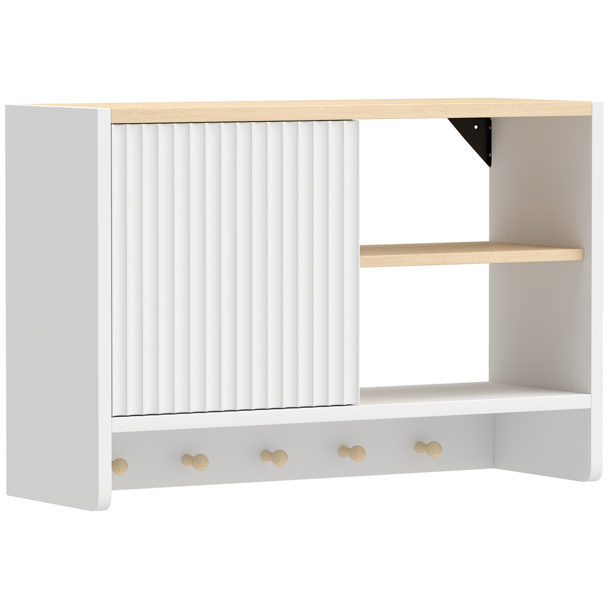 HOMCOM Armoire Murale Salle de Bain avec Porte et Étagères