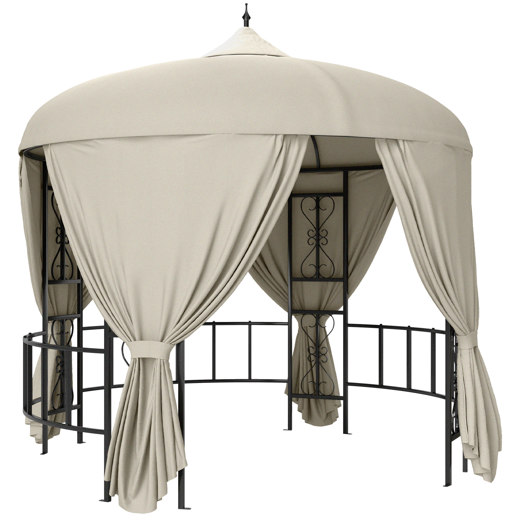 Outsunny Foisor de Gradina Rotund de 3(m) Gazebo Elegant | Aosom Romania