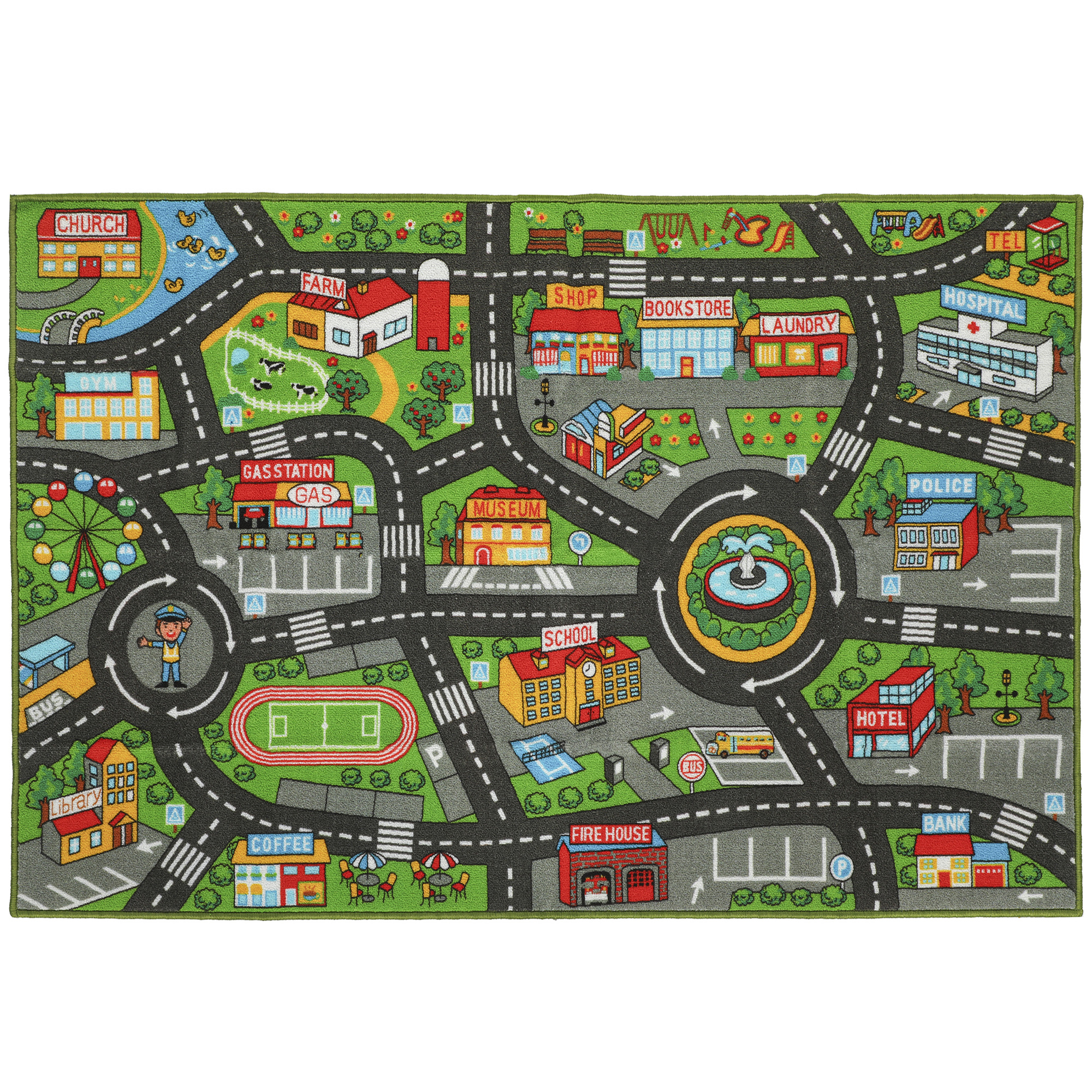 AIYAPLAY Kruipmat Baby, Speelmat 200x150x0,5cm, Antislip kruipdeken met antislip onderzijde Stadsmotief voor Kinderkamer