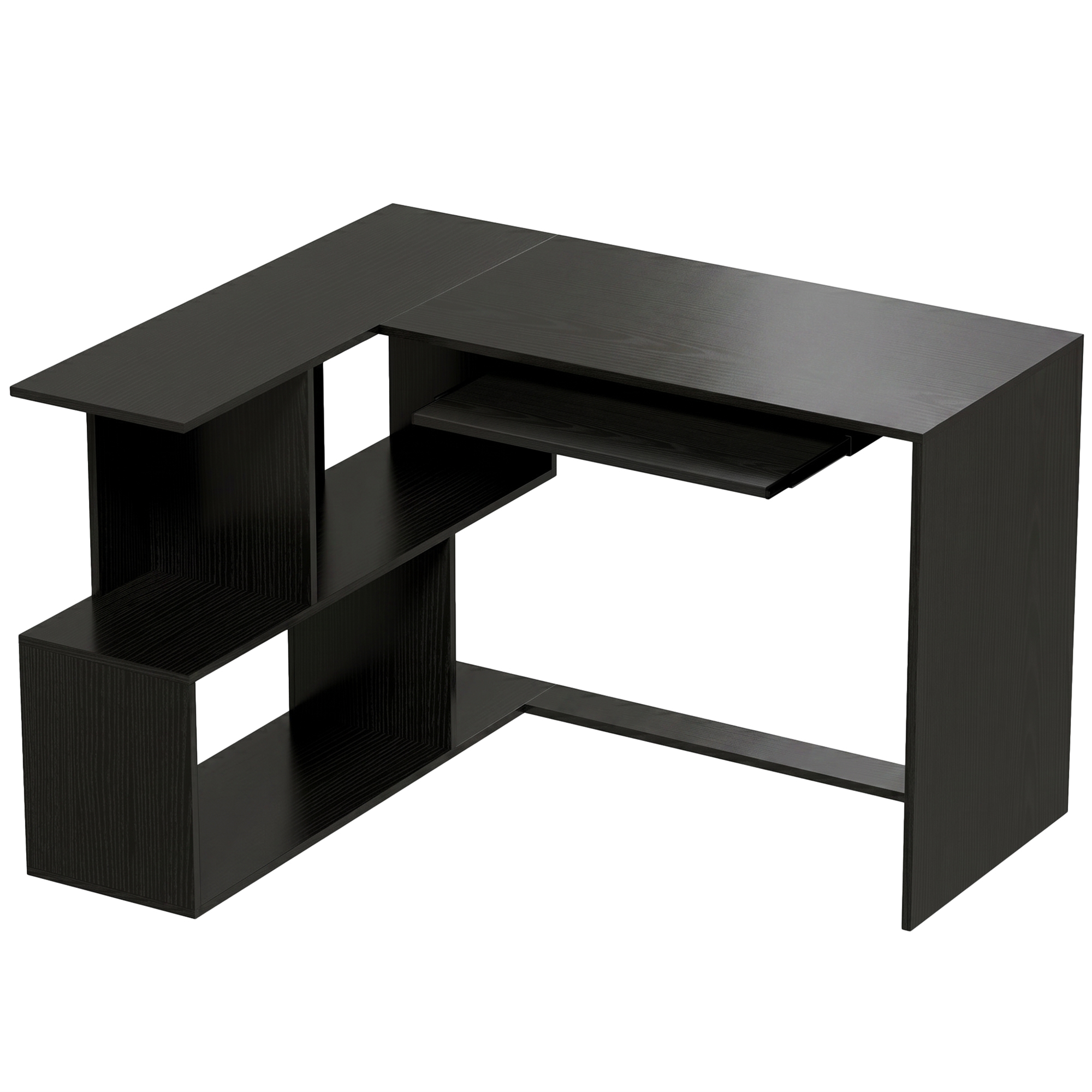 HOMCOM Scrivania angolare 120 x 100 x 76 cm Nero