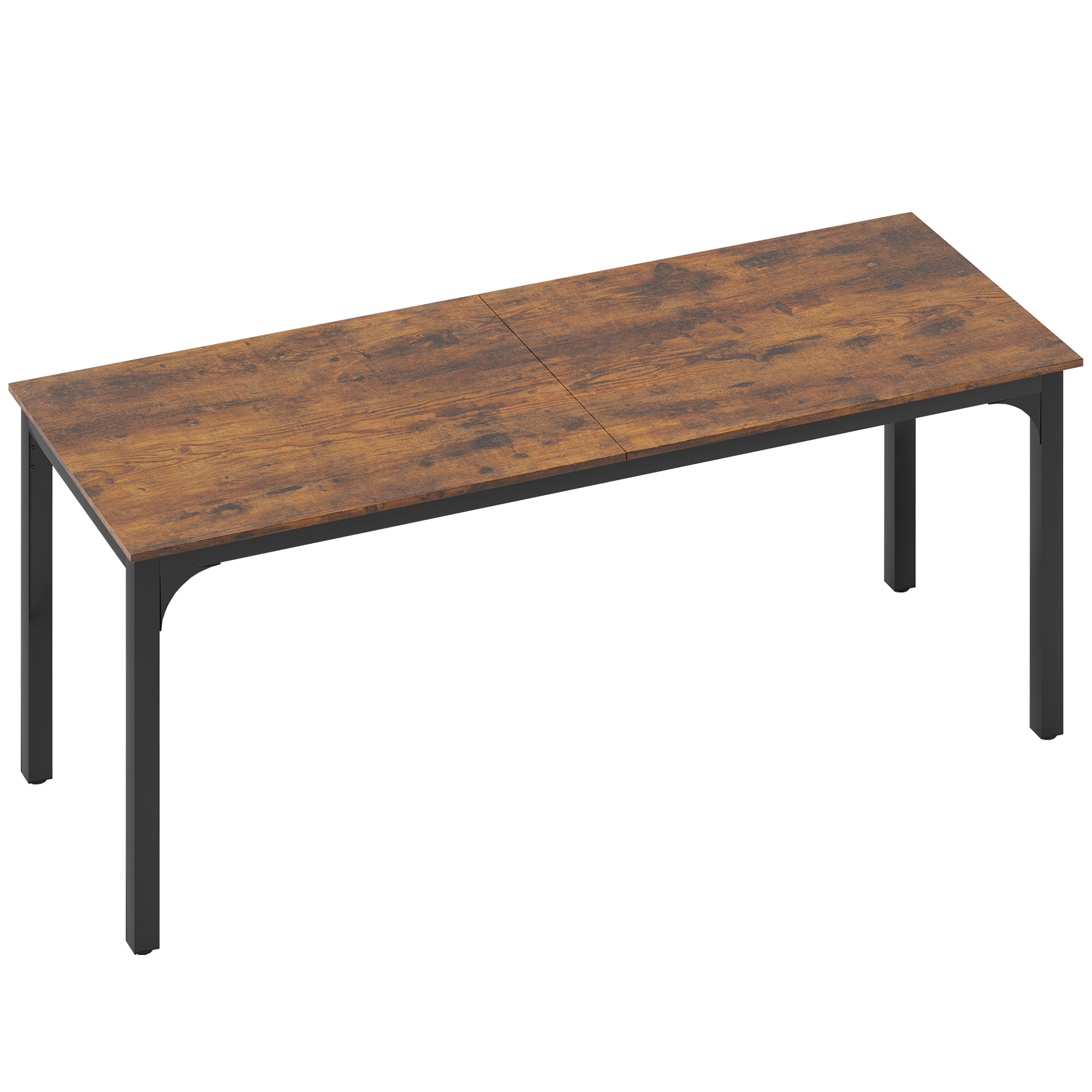 HOMCOM Schreibtisch Computertisch Bürotisch mit Industrie-Design, Stahlgestell für Arbeitszimmer Schlafzimmer Home Office, 200 x 60 x 75 cm Rustikal Braun Aosom