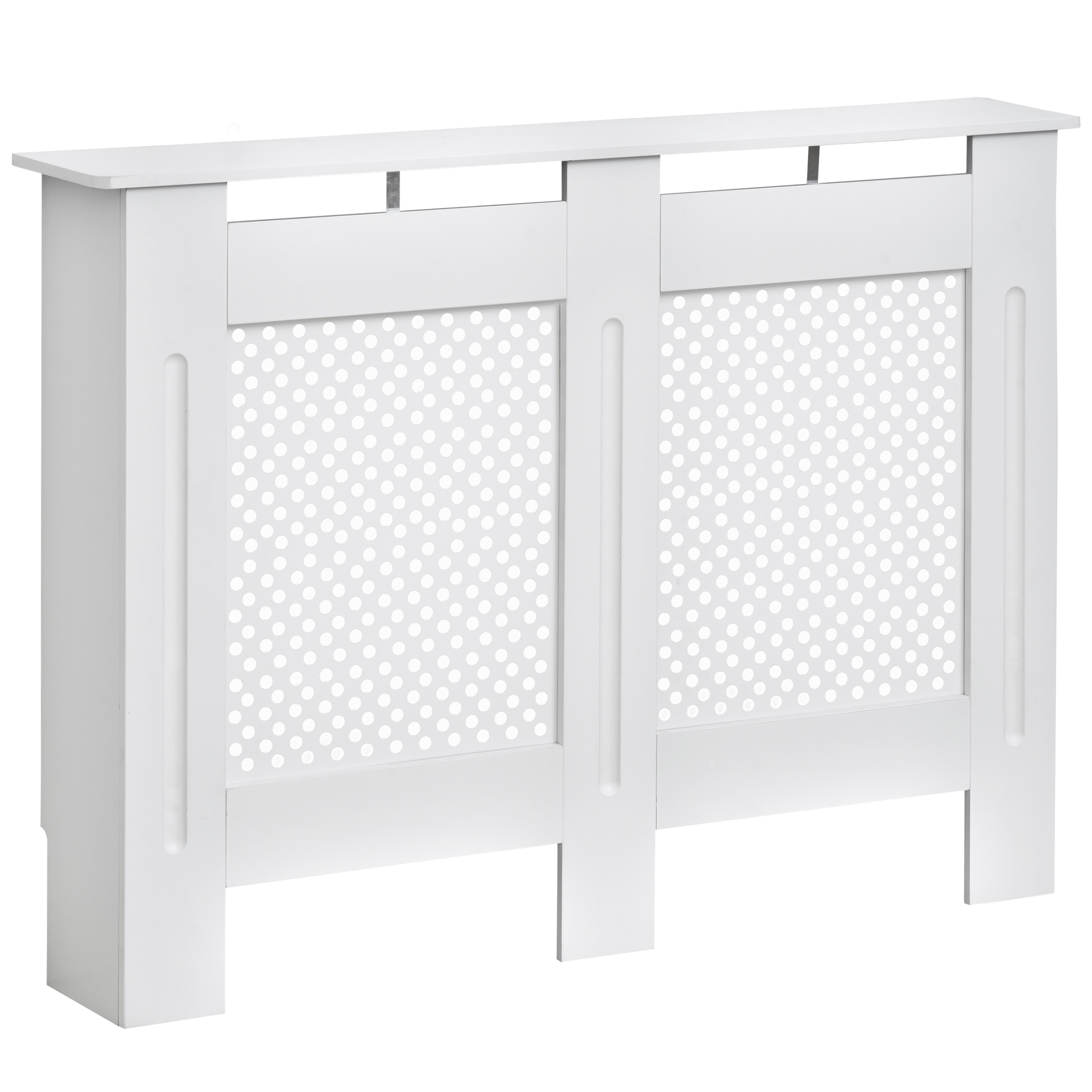 HOMCOM Heizkörperverkleidung Heizkörperabdeckung Heizungsverkleidung, MDF, Weiß, B112 x D19 x H82cm Aosom