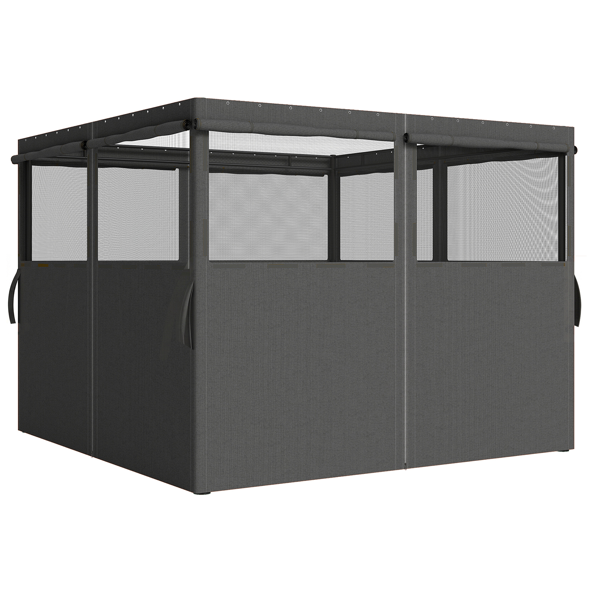 Outsunny 4 Pack Replacement Gazebo Curtains Privacy Panel for Most 3 x 3 m Gazebo, Outdoor Shelter Sidewalls, Dark Grey