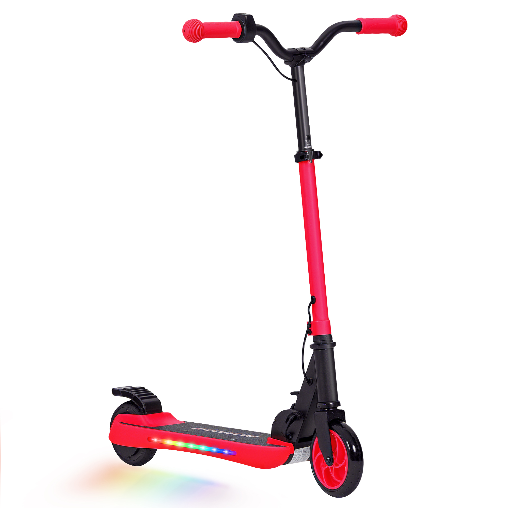 SPORTNOW Patinete Eléctrico Plegable de +6 Años Motor 120 W Autonomía 6 KM MAX 10 KM/H Ruedas de 5" - 5,5" Altura Ajustable Rojo | Aosom España