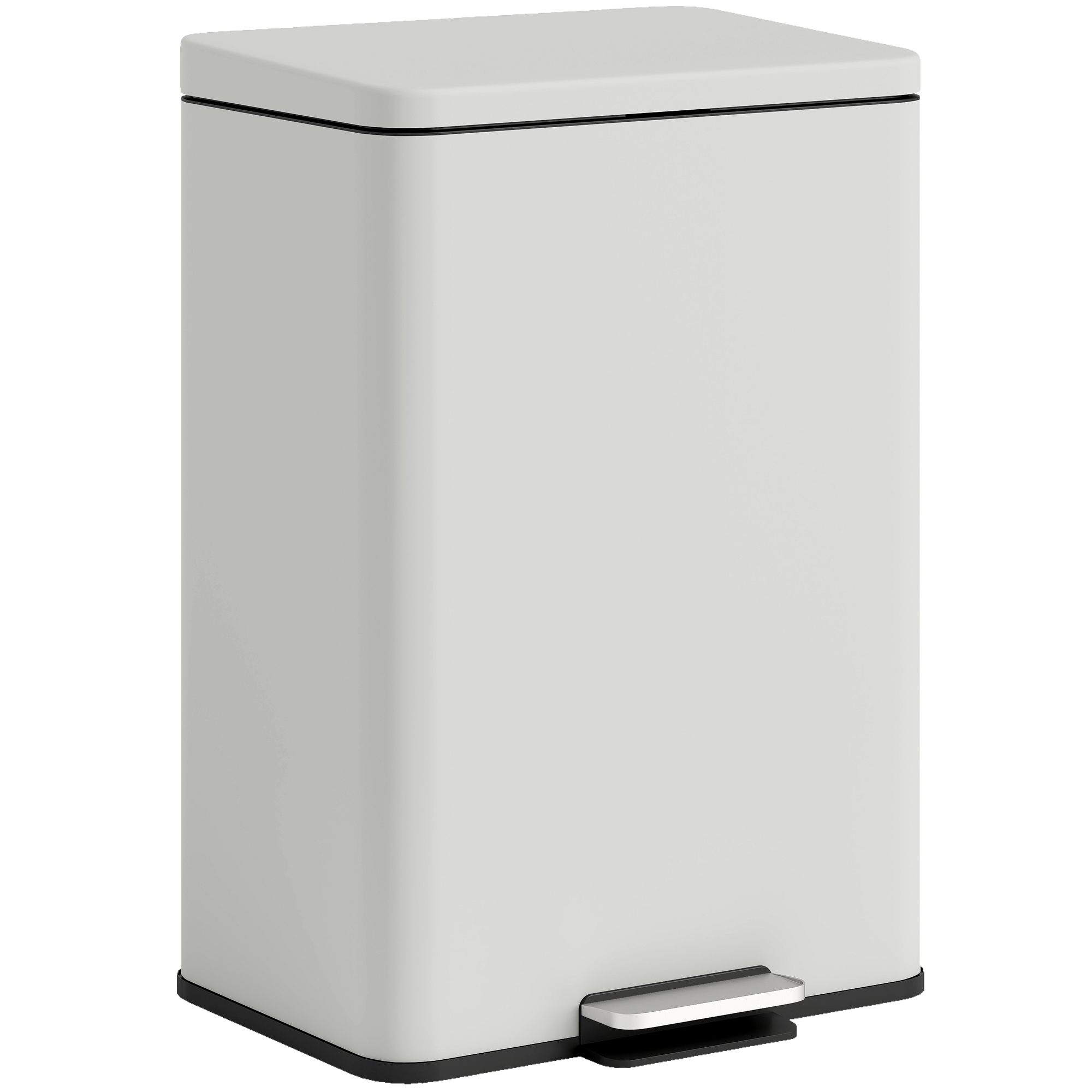 HOMCOM 20 L Küchenmülleimer, Mülleimer mit Pedal, sanft schließender Metalldeckel, herausnehmbarer Inneneimer, Fingerabdruckschutz, für Küche, Zuhause, Büro, Creme Aosom
