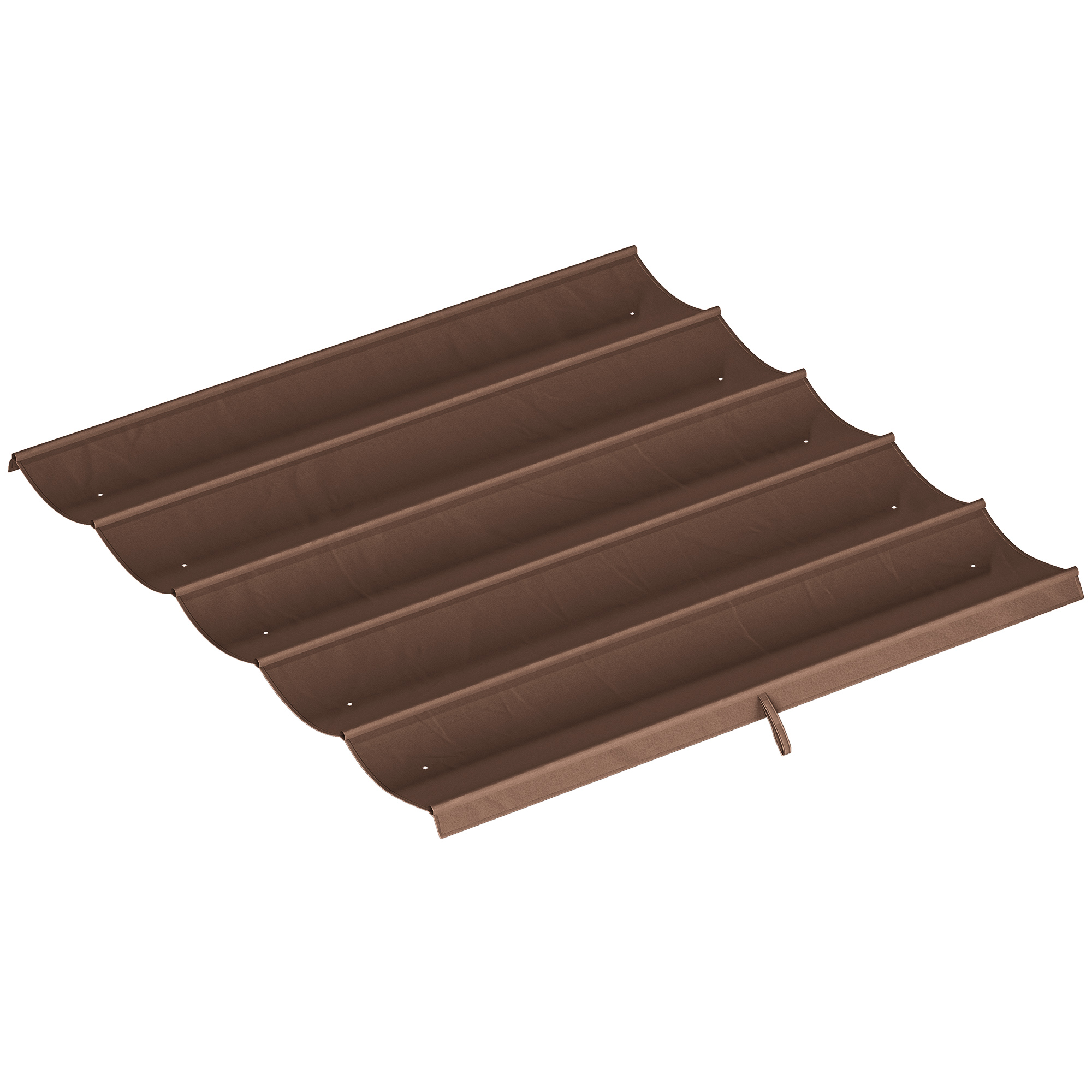 Outsunny Ersatzdach für 3 x 3 m Pergola, wasserdicht einziehbar Welle Überdachung mit Regenabflusslöchern, NUR Schattenabdeckung für Garten, Terrasse, 250 x 255 cm Kaffee Aosom