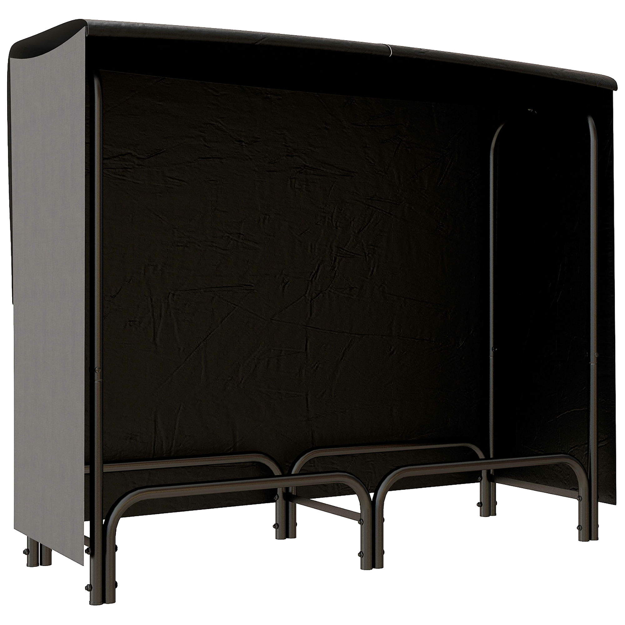 Outsunny Kaminholzregal 120x36x99 cm Brennholzregal mit Tragetasche aus Segeltuch 600D Oxford wasserabweisende Abdeckung für Garten Terrasse Metall Schwarz Aosom.de