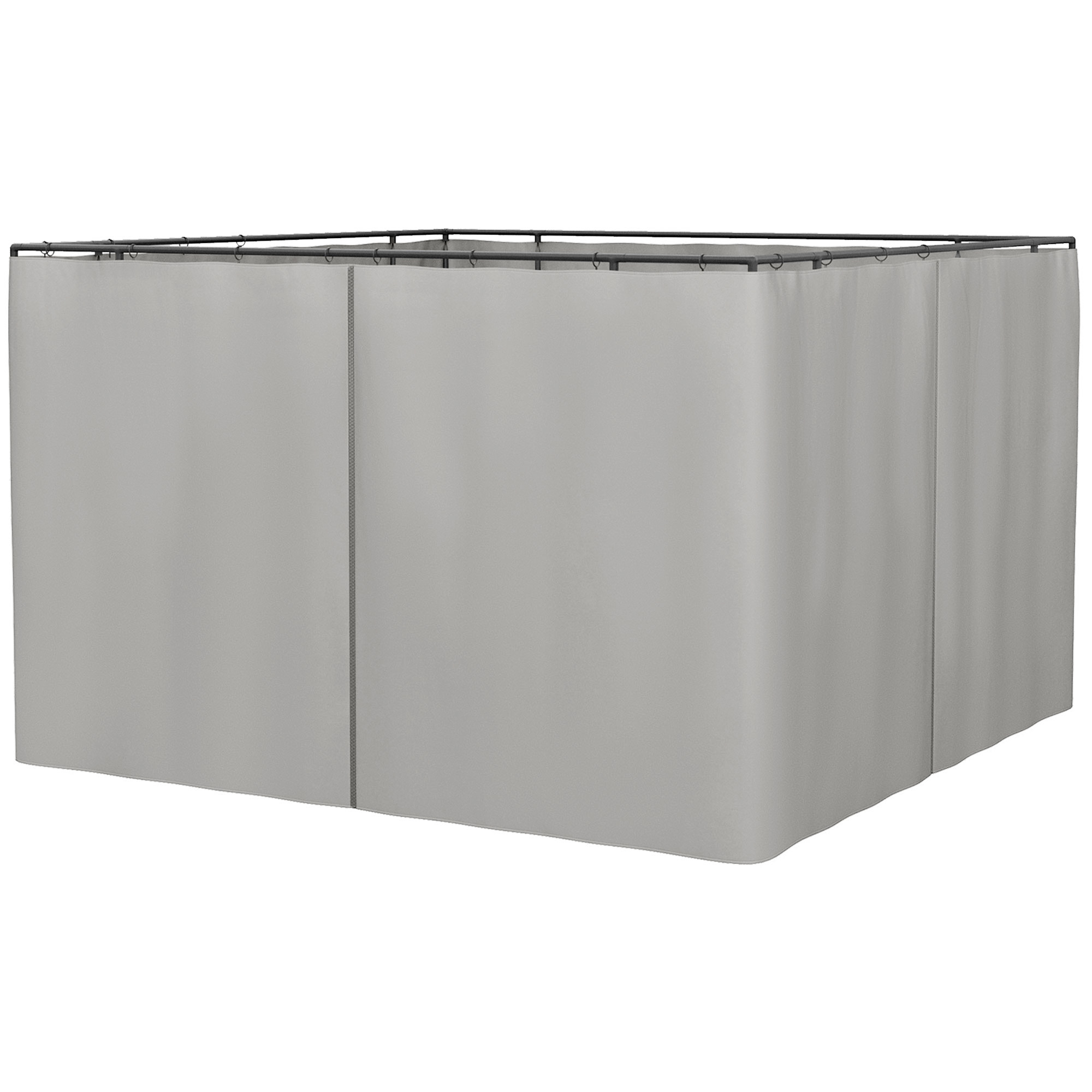 Outsunny 4 Seitenteile für 3x3 m Pavillon Seitenwände mit Haken, Polyester hellgrau, ideal für Gartenpavillon & Partyzelt 302 x 205 cm Aosom.de
