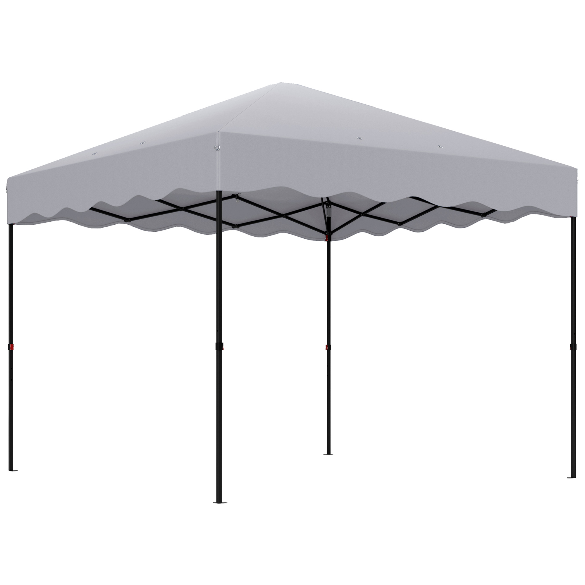Outsunny Pavillon ca.3x3m, wasserabweisend Stabil Winterfest Pop-up Faltpavillon mit UV Schutz 50+, Faltbar Partyzelt Gartenzelt mit Rolltasche, Gartenpavillon für Camping Garten, Hellgrau Aosom