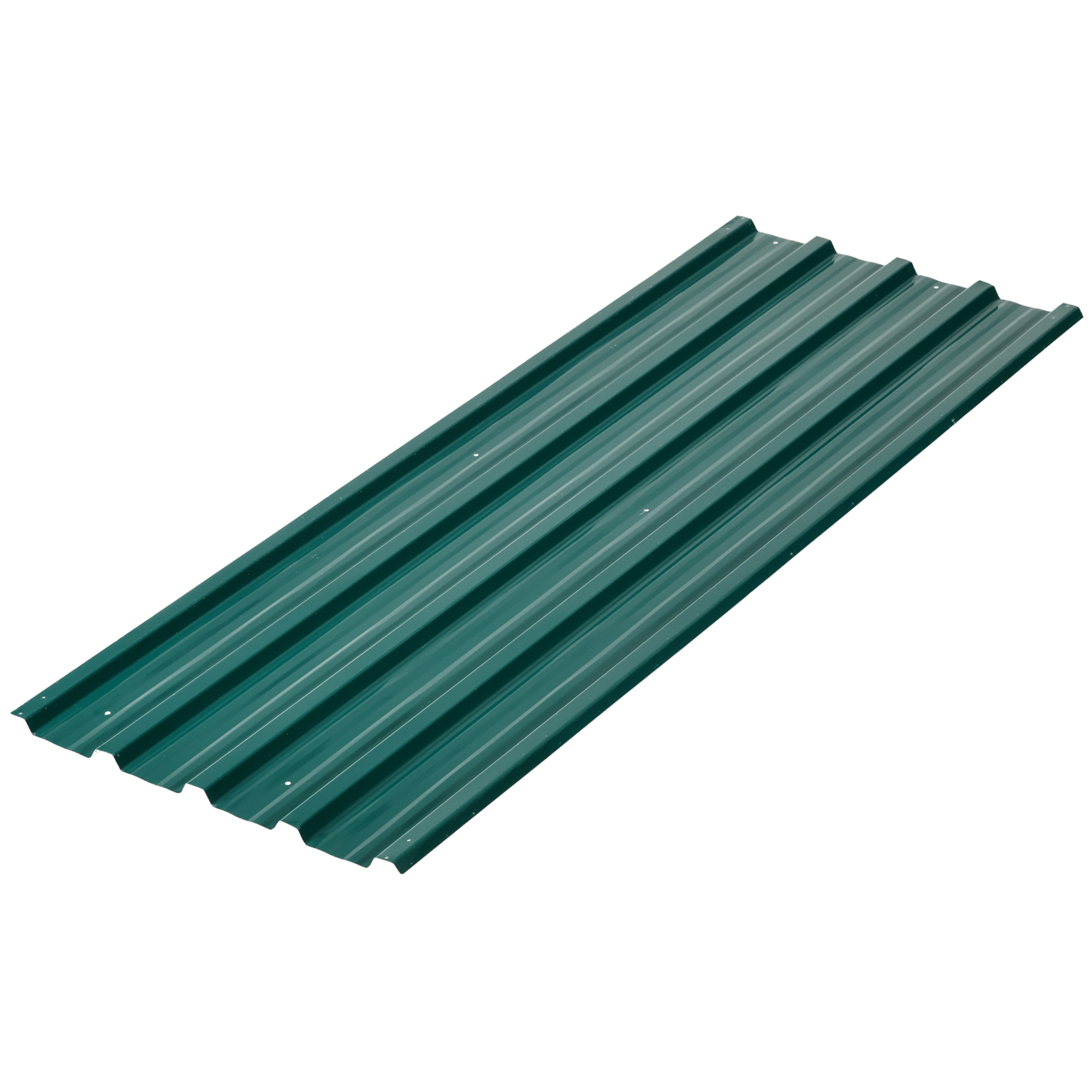 Outsunny dakplaten, 12-delige trapeziumvormige, 129 x 45 cm, verzinkt staal, weerbestendig, 0.25 mm voorgeboorde gaten, Groen | Aosom.nl