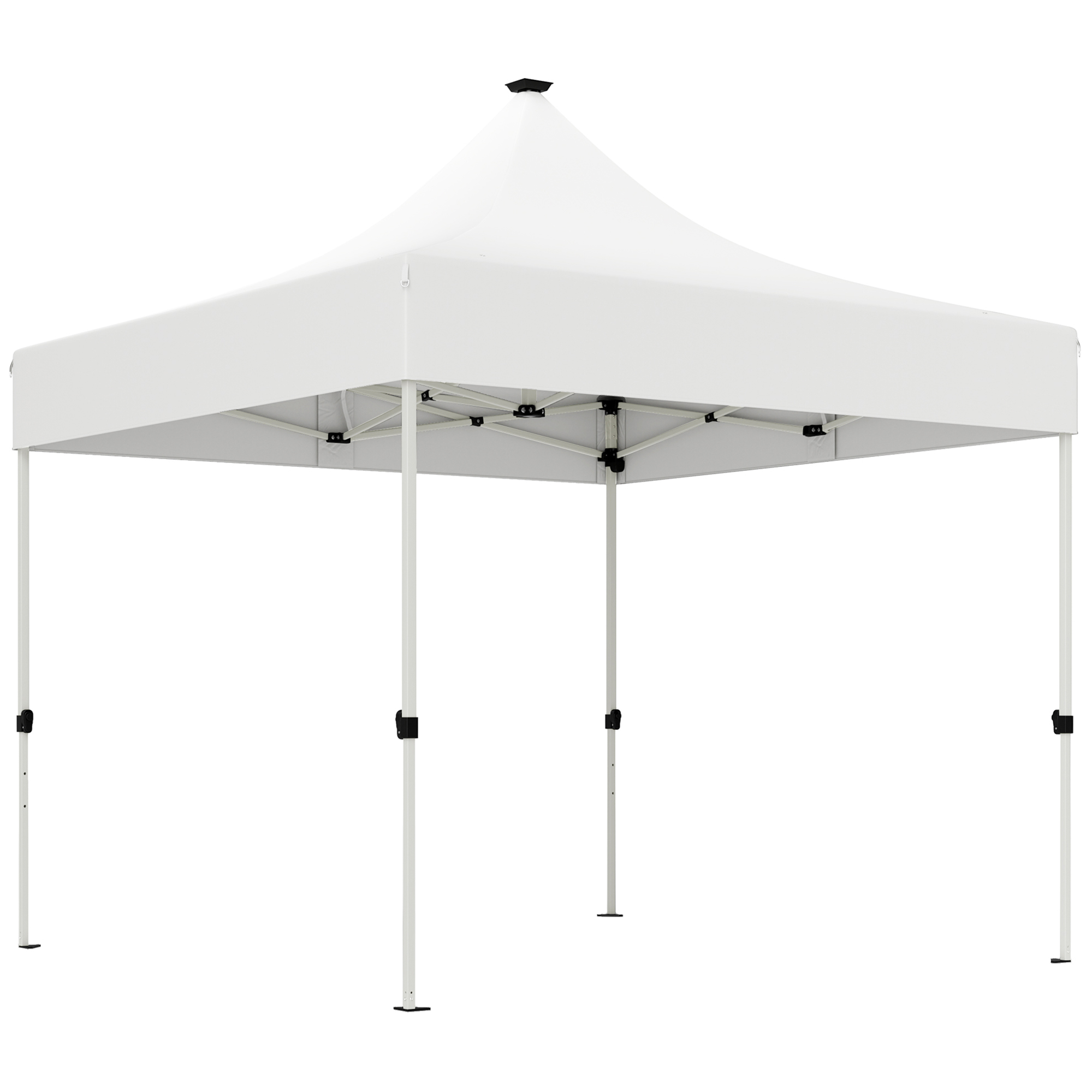 Outsunny Pavilion Pliabil cu Lumină LED Geantă de Transport și Înălțime Reglabilă 300x300x340 cm Alb | Aosom Romania