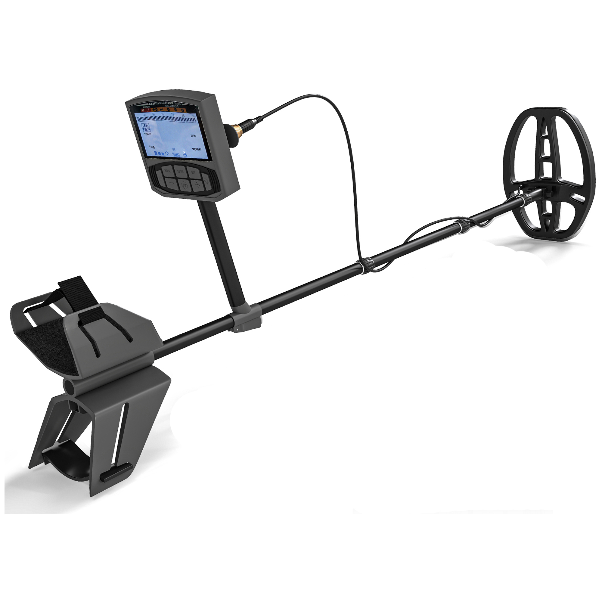 Outsunny Metalldetektor für Erwachsene 5 Modi Tragbar Ortungsgerät mit Alarm Spule LCD-Display, IP68 Wasserdichter Metall Pin Pointer, Metallsuchgerät, Metallpointer für Hunt, Relikte, Dunkelgrau Aosom