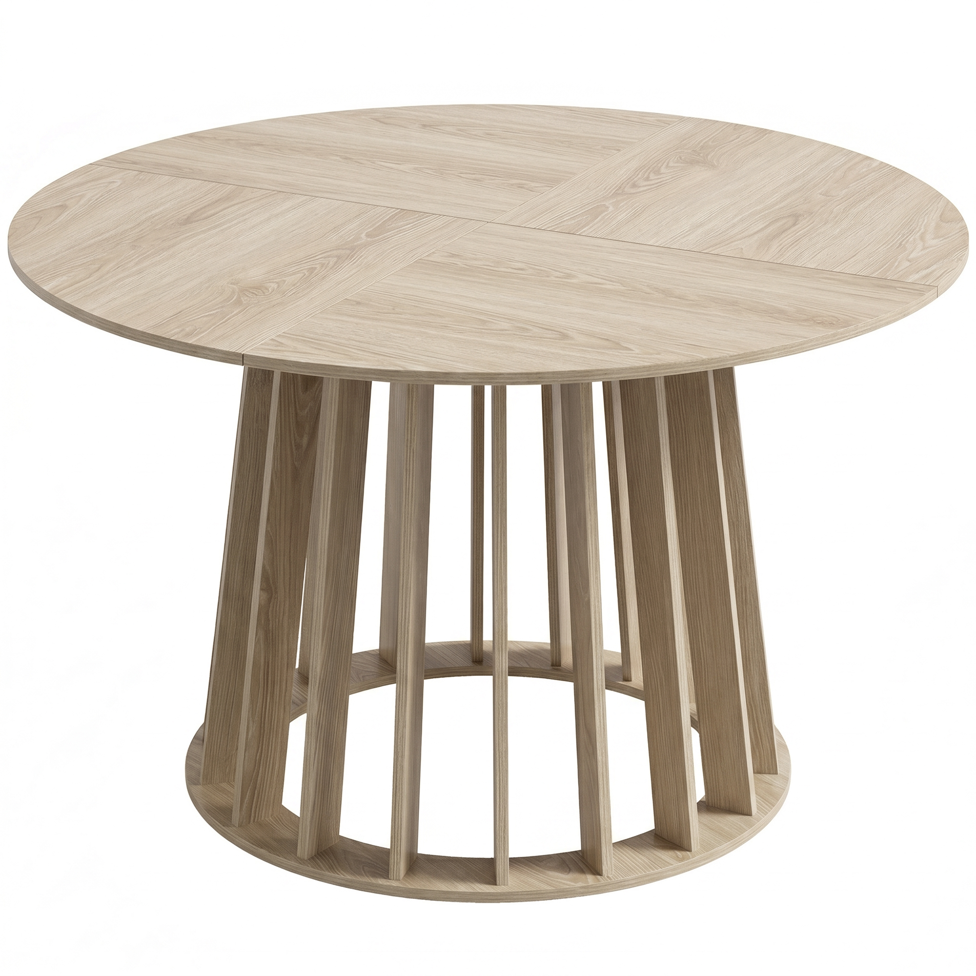 HOMCOM Runder Esstisch für 4–6 Personen, Ø 120 x 75 cm, Küchentisch mit robustem Lamellenfuß, modernes Design, für Esszimmer, Küche, Wohnzimmer, Naturholz Aosom