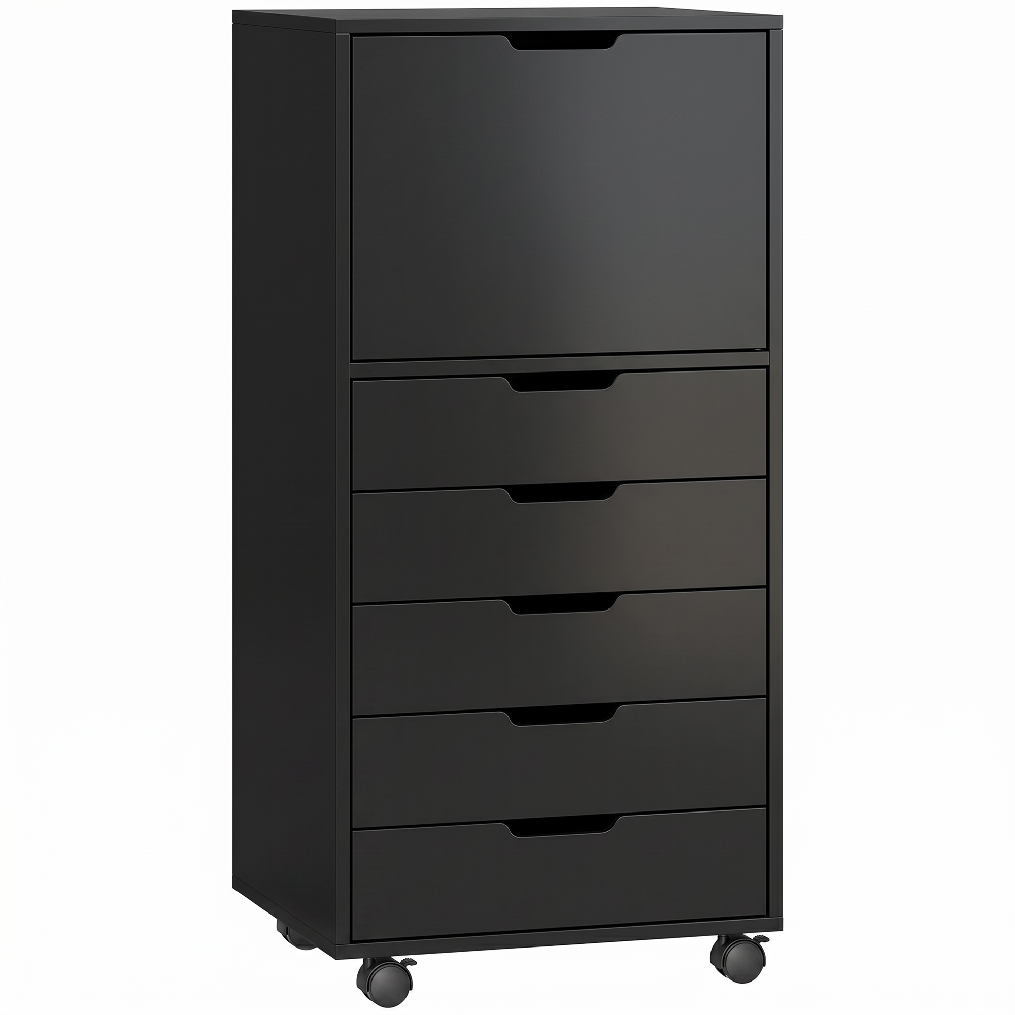HOMCOM Mobile Ufficio Verticale con 5 Cassetti, Nero